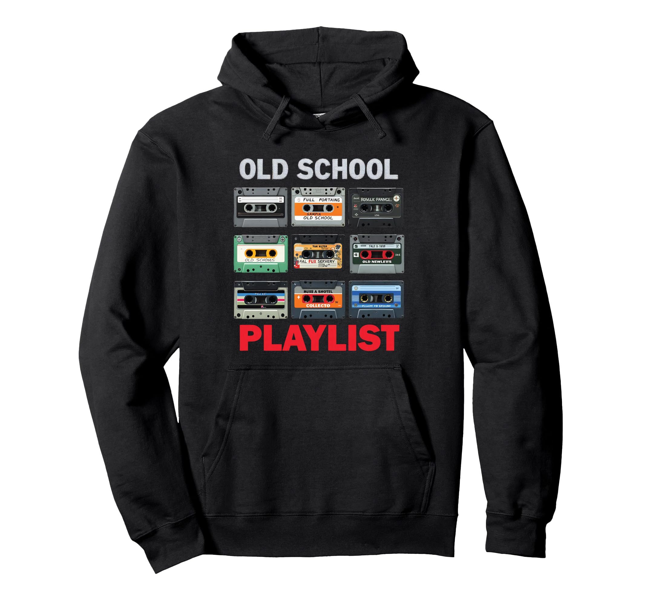 Old School Playlist 80S Cassettes Hoodie - Fun Novelty Design Men Women - T-Shirt, Sweatshirt, Hoodie