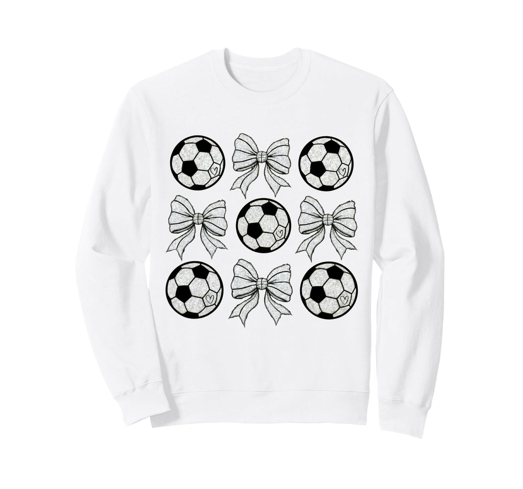 Soccer Bow Game Day Soccer Sweatshirt - Novelty Apparel for Adults - T-Shirt, Sweatshirt, Hoodie