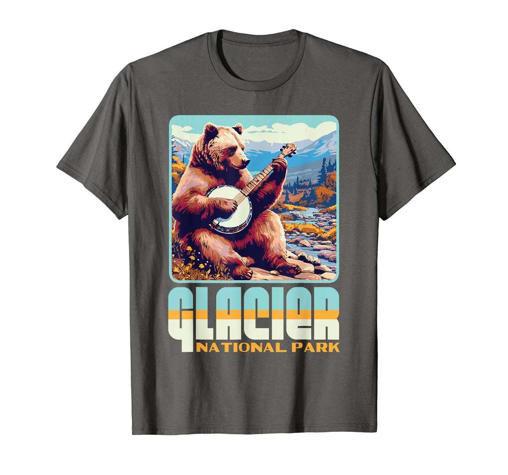 Glacier National Park Grizzly Bear T-Shirt - Minimalist Print Unisex - T-Shirt, Sweatshirt, Hoodie