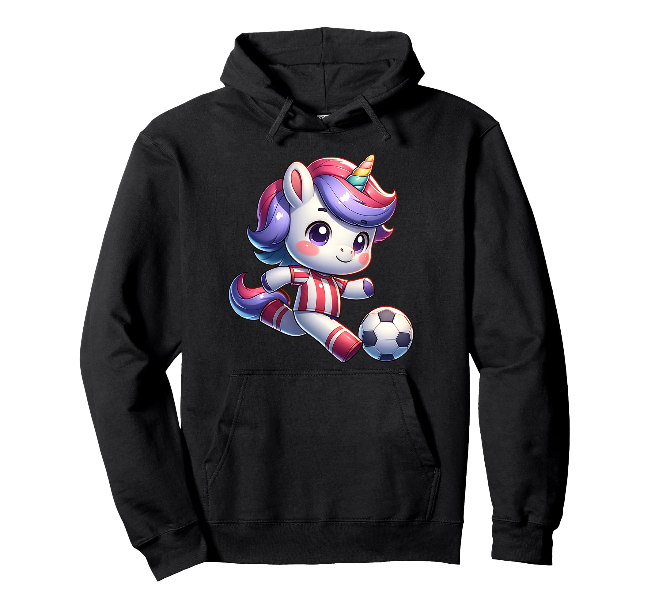 Footballer Unicorn Fans Soccer Team Hoodie - Fun Novelty Design for Adults - T-Shirt, Sweatshirt, Hoodie