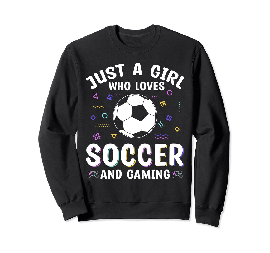 Who Loves Soccer And Gaming Sweatshirt - Graphic Print for Adults - T-Shirt, Sweatshirt, Hoodie