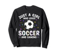 Who Loves Soccer And Gaming Sweatshirt - Graphic Print for Adults - T-Shirt, Sweatshirt, Hoodie