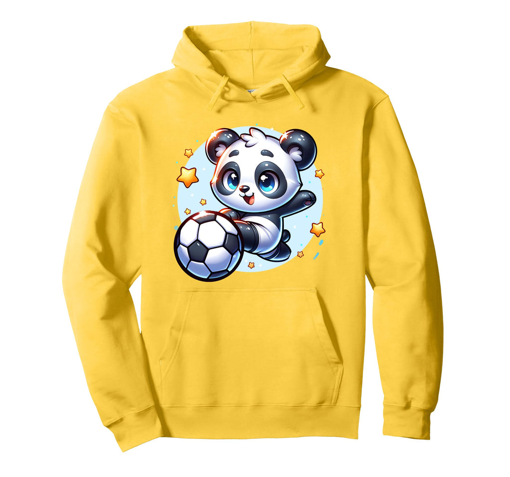 Panda Soccer Player Kicking Soccer Ball Hoodie - Trendy Graphic Men Women - T-Shirt, Sweatshirt, Hoodie
