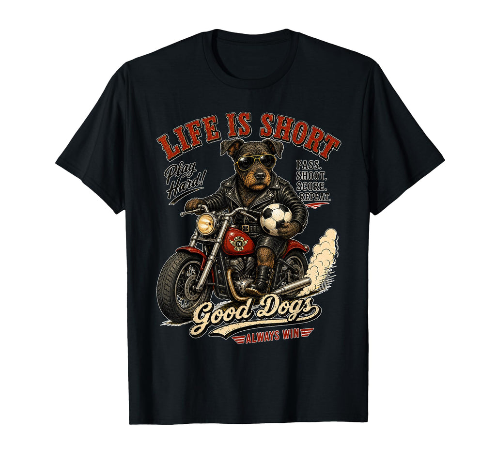 Patterdale Terrier Motorbike Love T-Shirt - Fun Novelty Design for Adults - T-Shirt, Sweatshirt, Hoodie