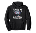 Hip Hop Rap Is My Religion Boombox Hoodie - Minimalist Print for Adults - T-Shirt, Sweatshirt, Hoodie