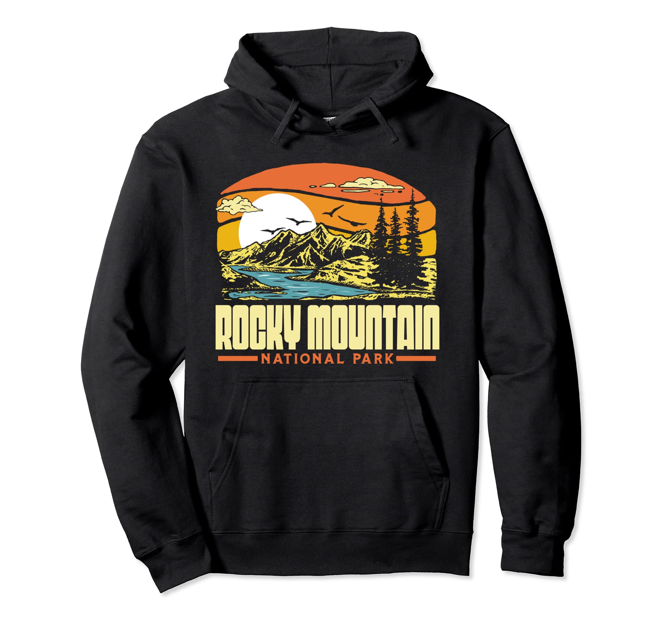 Rocky Mountain National Park 80S Colorado Hoodie - Unique Graphic Unisex - T-Shirt, Sweatshirt, Hoodie