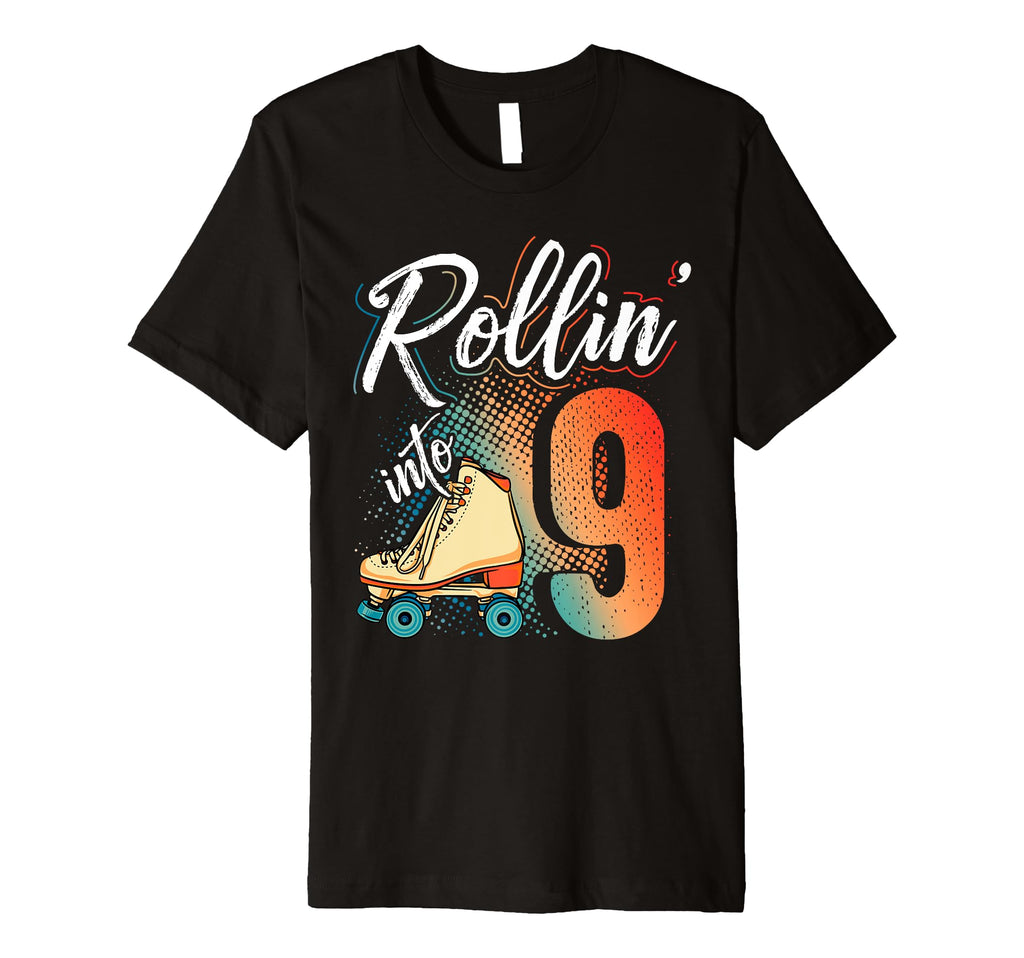 Rollin Into 9Th Birthday Roller T-Shirt - Aesthetic Graphic for Adults - T-Shirt, Sweatshirt, Hoodie