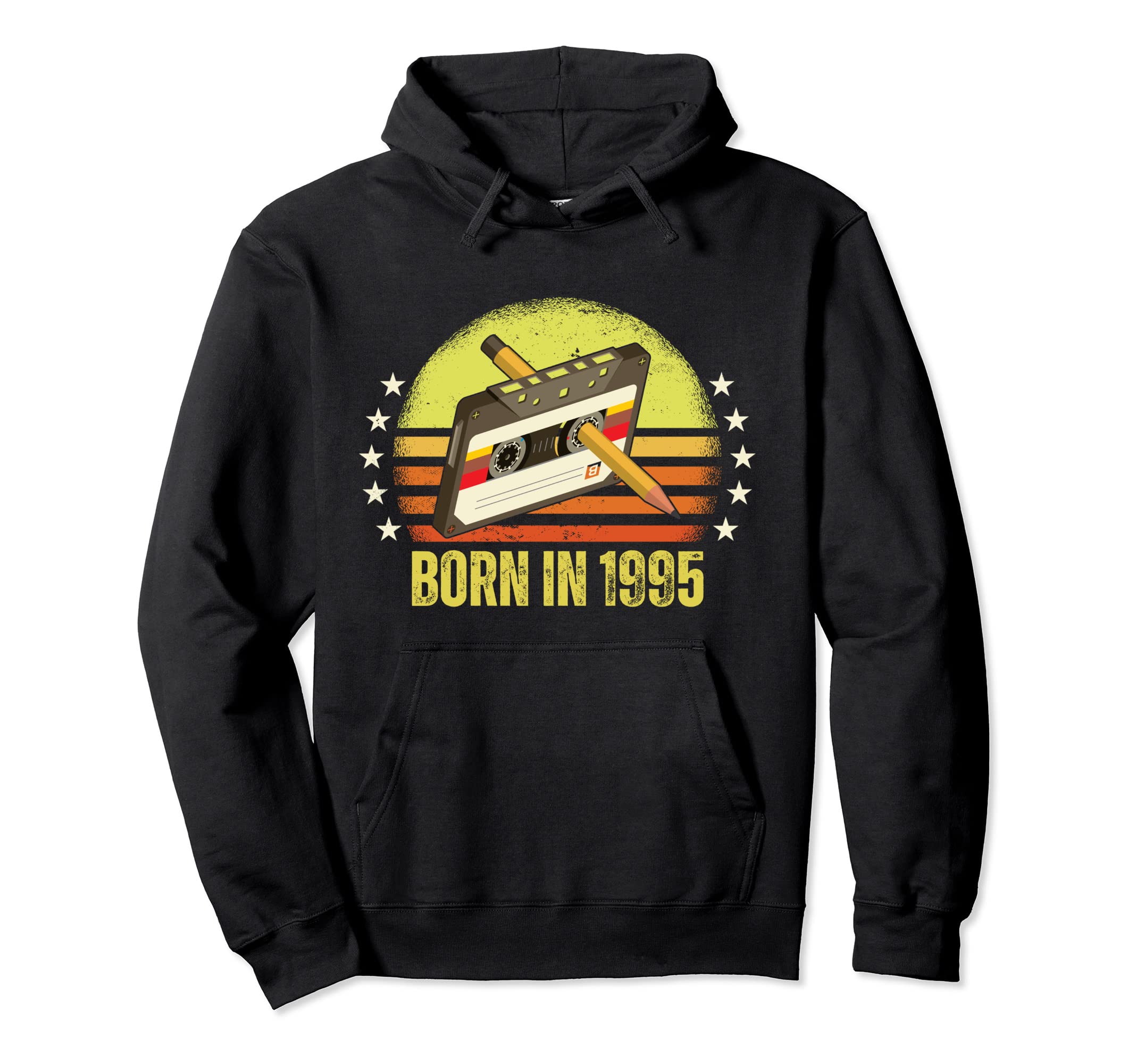 Born 1995 Cassette Tape Pencil Rewind Hoodie - Novelty Apparel Unisex - T-Shirt, Sweatshirt, Hoodie