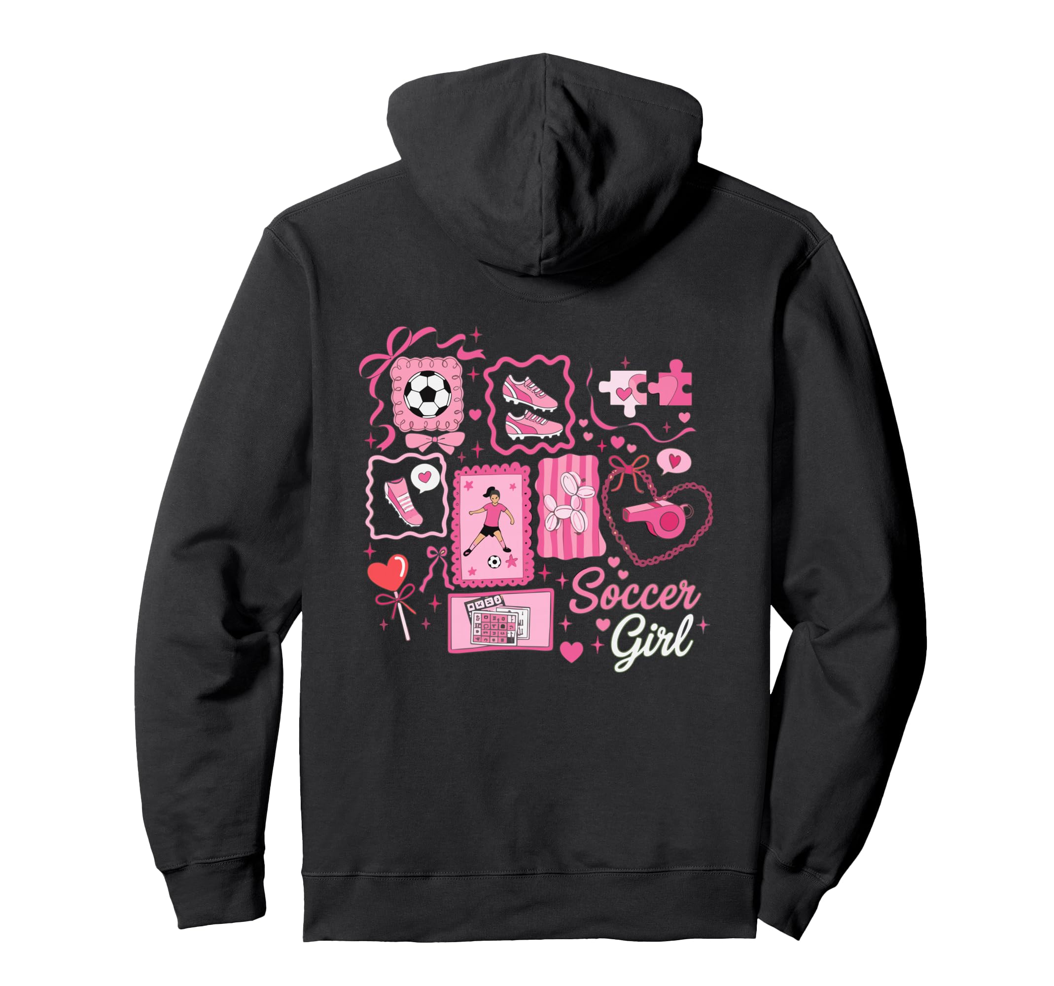 Soccer Stamp Bow Game Day Hoodie - Aesthetic Graphic Unisex - T-Shirt, Sweatshirt, Hoodie
