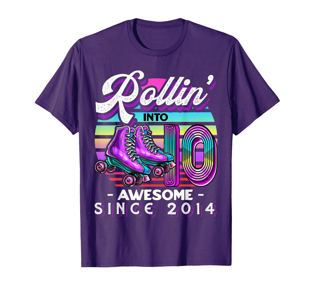 Roller Skating 10Th Birthday Rollin T-Shirt - Minimalist Print Men Women - T-Shirt, Sweatshirt, Hoodie
