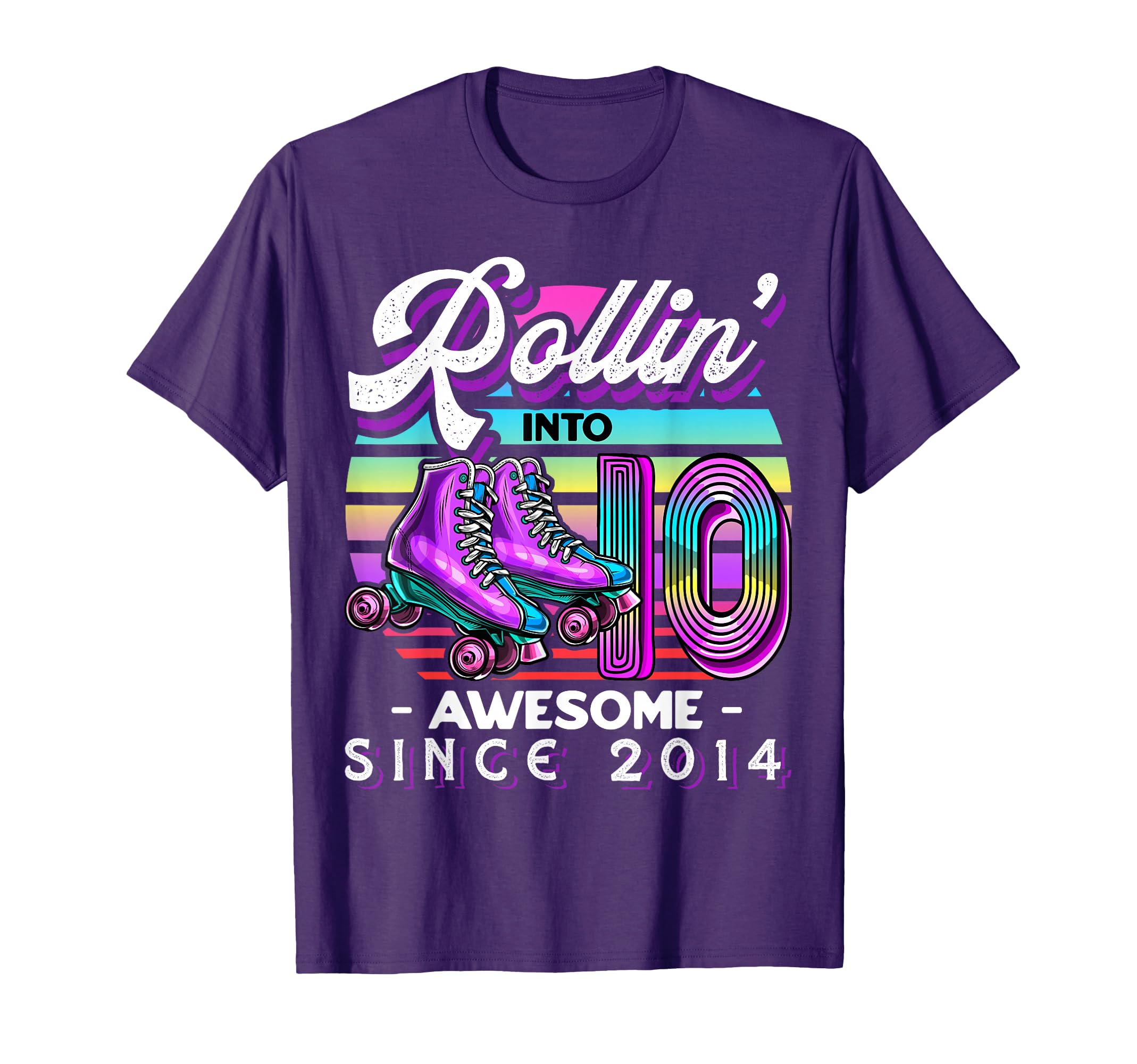 Roller Skating 10Th Birthday Rollin T-Shirt - Minimalist Print Men Women - T-Shirt, Sweatshirt, Hoodie