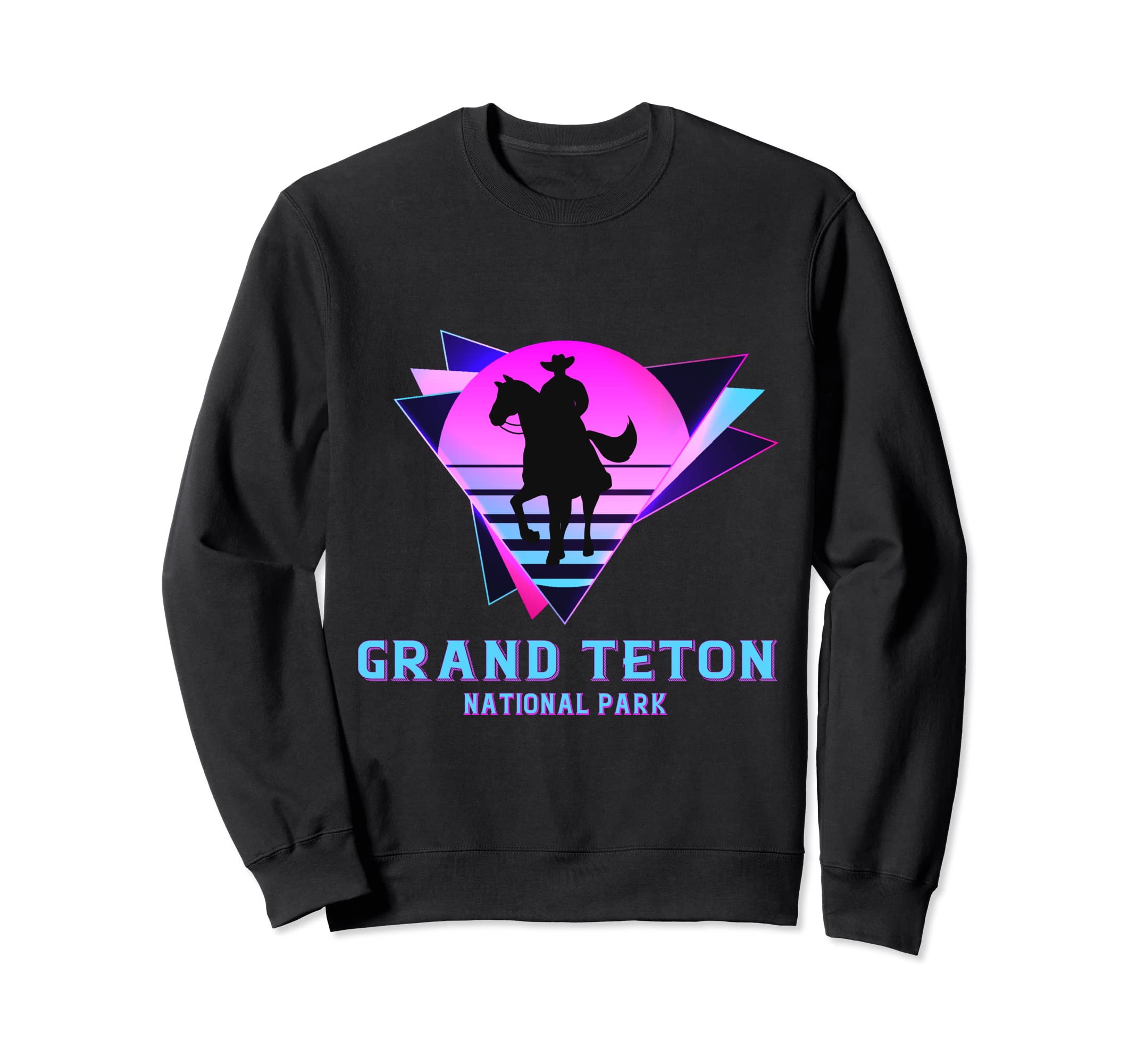 Grand Teton National Park Cowboy 80S Sweatshirt - Minimalist Print Unisex - T-Shirt, Sweatshirt, Hoodie