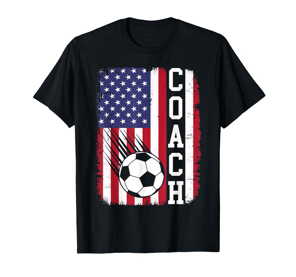 Soccer Coach American Flag T-Shirt - Casual Everyday Wear for Adults - T-Shirt, Sweatshirt, Hoodie