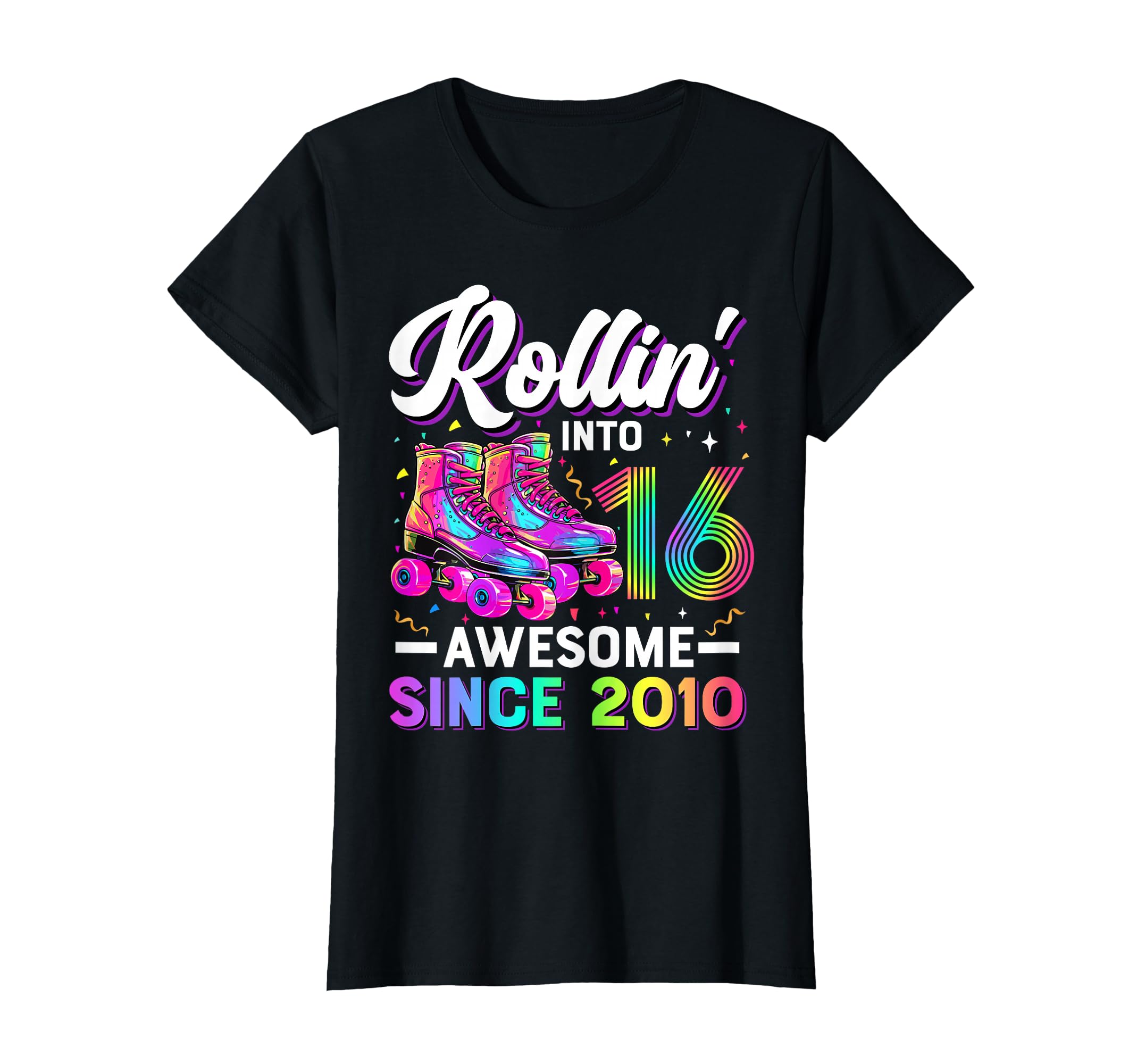 16Th Birthday 16 Year Old Roller Skate T-Shirt - Custom Art Print Unisex - T-Shirt, Sweatshirt, Hoodie