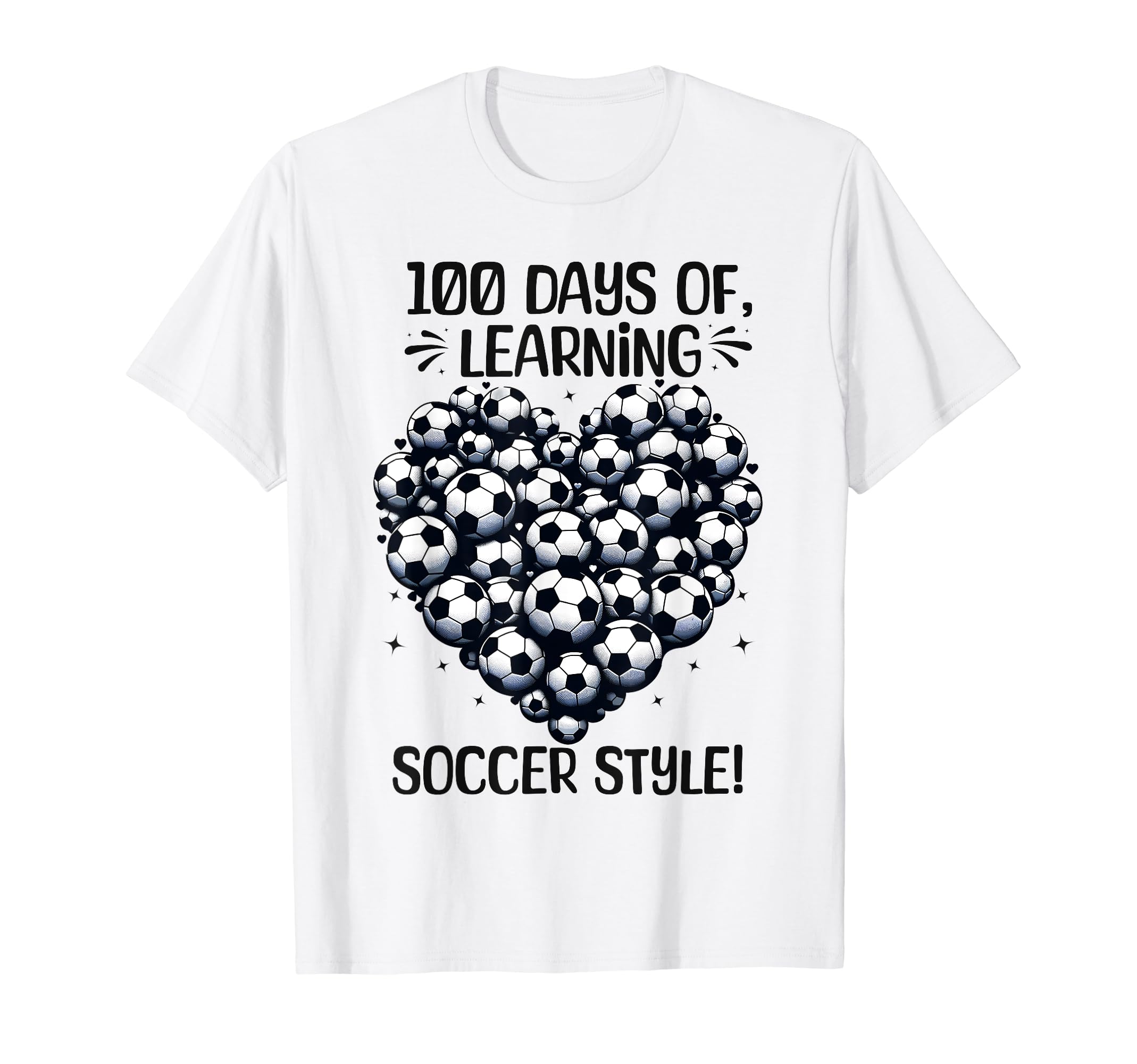 100 Days School Soccer Heart Love 100Th T-Shirt - Trendy Graphic Men Women - T-Shirt, Sweatshirt, Hoodie
