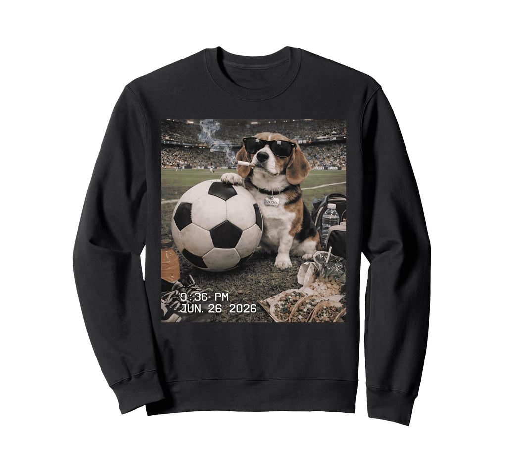 Beagle Dog Sunglasses Soccer Sweatshirt - Casual Everyday Wear Men Women - T-Shirt, Sweatshirt, Hoodie
