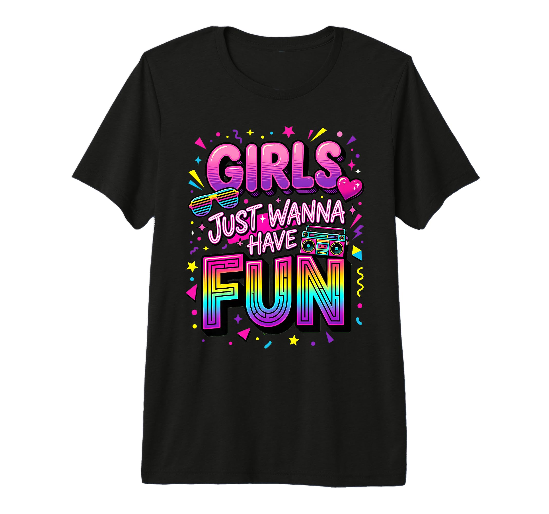 Just Wanna Have Fun 80S Tri Blend T-Shirt - Aesthetic Graphic Unisex - T-Shirt, Sweatshirt, Hoodie