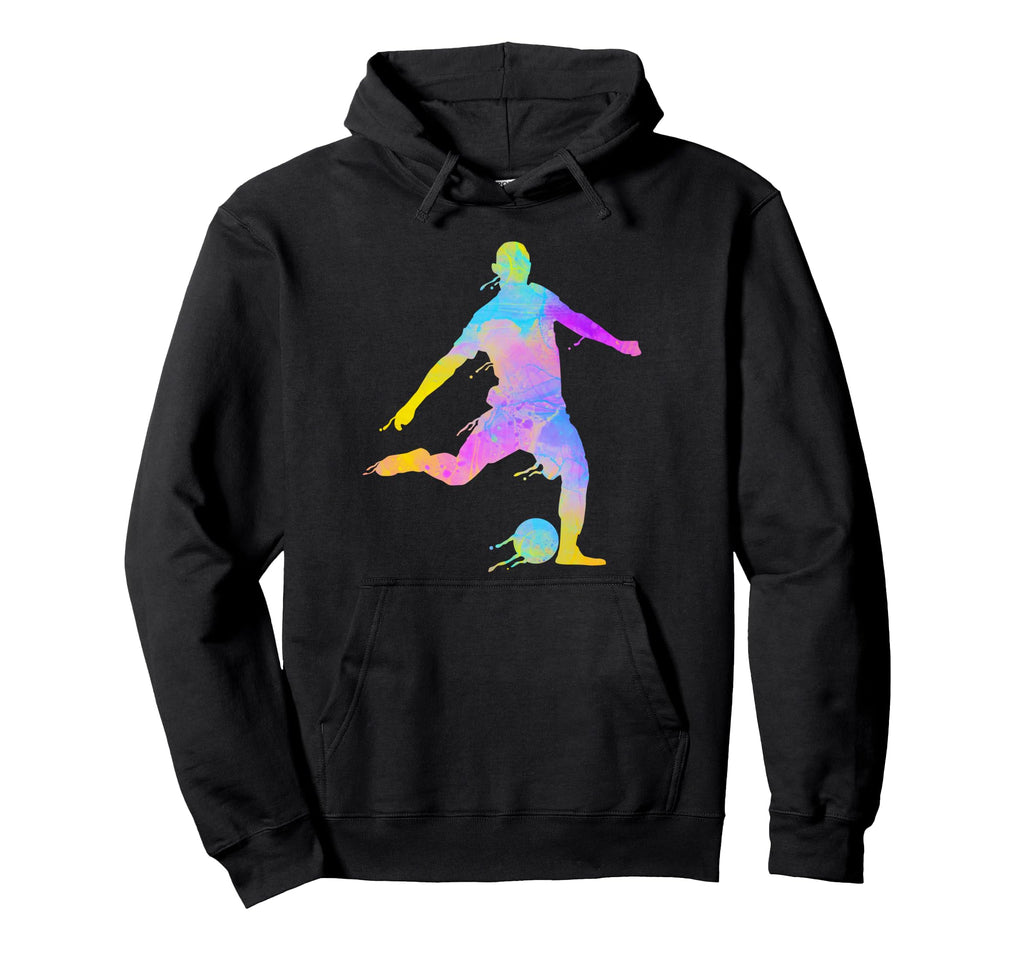 Soccer Player Colorful Paint Splashes Hoodie - Casual Everyday Wear Unisex - T-Shirt, Sweatshirt, Hoodie