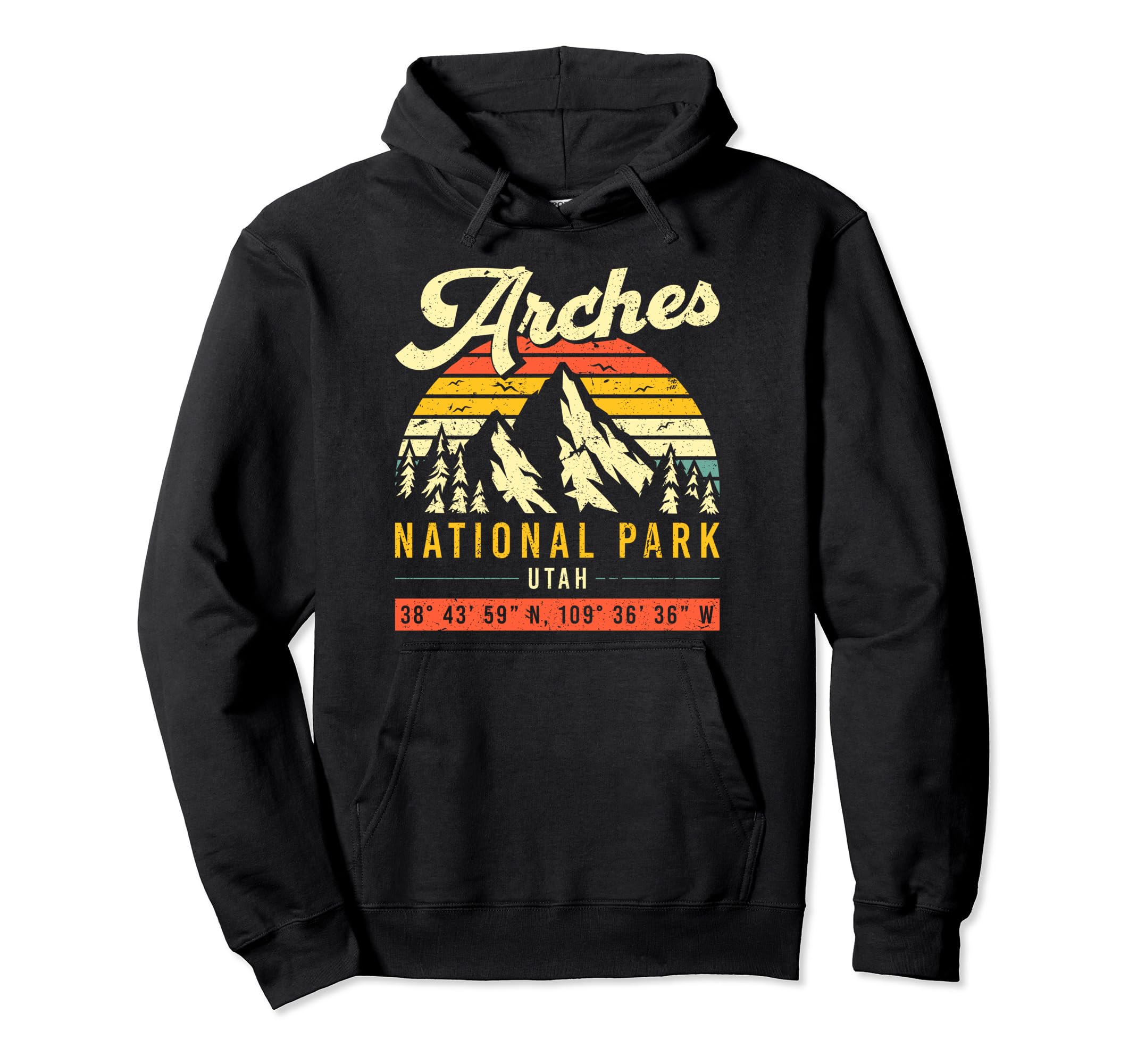 Arches Coordinates Utah National Park Hoodie - Novelty Apparel Unisex - T-Shirt, Sweatshirt, Hoodie