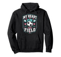My Heart Is That Field Soccer Mom Hoodie - Minimalist Print Unisex - T-Shirt, Sweatshirt, Hoodie