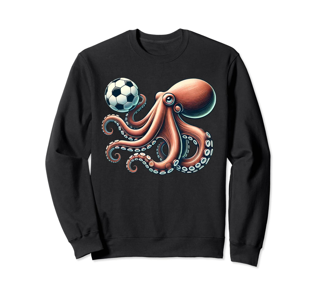Octopus Playing Soccer Sea Sweatshirt - Casual Everyday Wear for Adults - T-Shirt, Sweatshirt, Hoodie