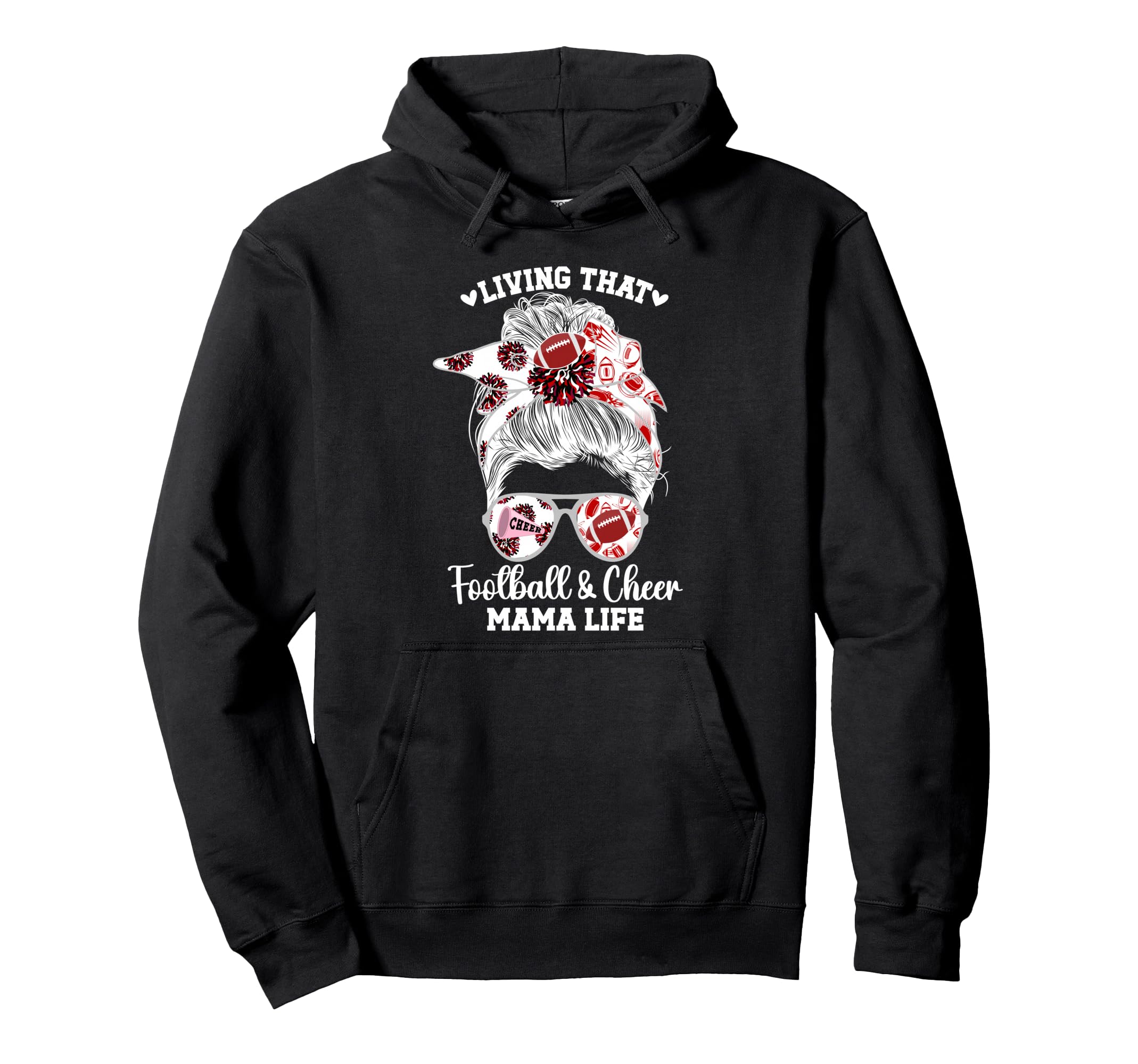 Football Cheer Mama Football Player And Hoodie - Trendy Graphic for Adults - T-Shirt, Sweatshirt, Hoodie