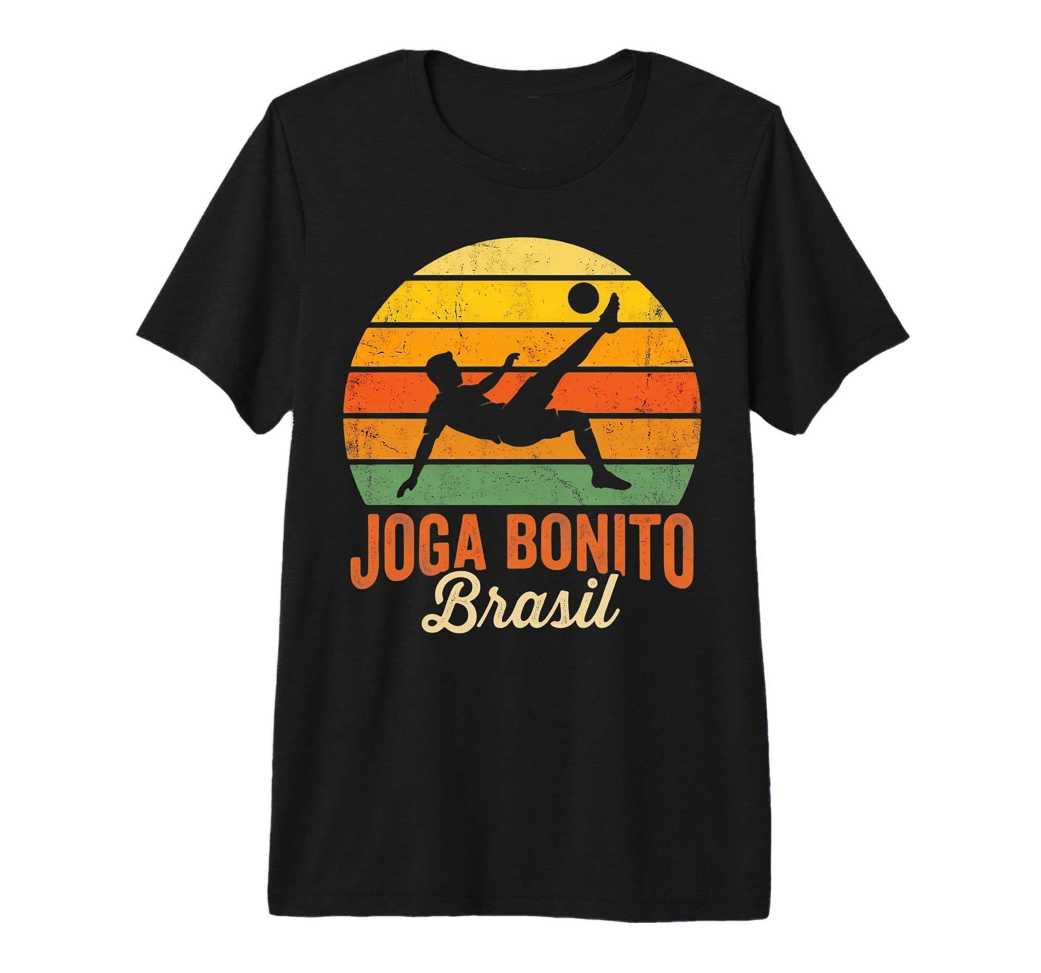 Brazil Joga Bonito Sunset Bicycle Kick T-Shirt - Custom Art Print Unisex - T-Shirt, Sweatshirt, Hoodie