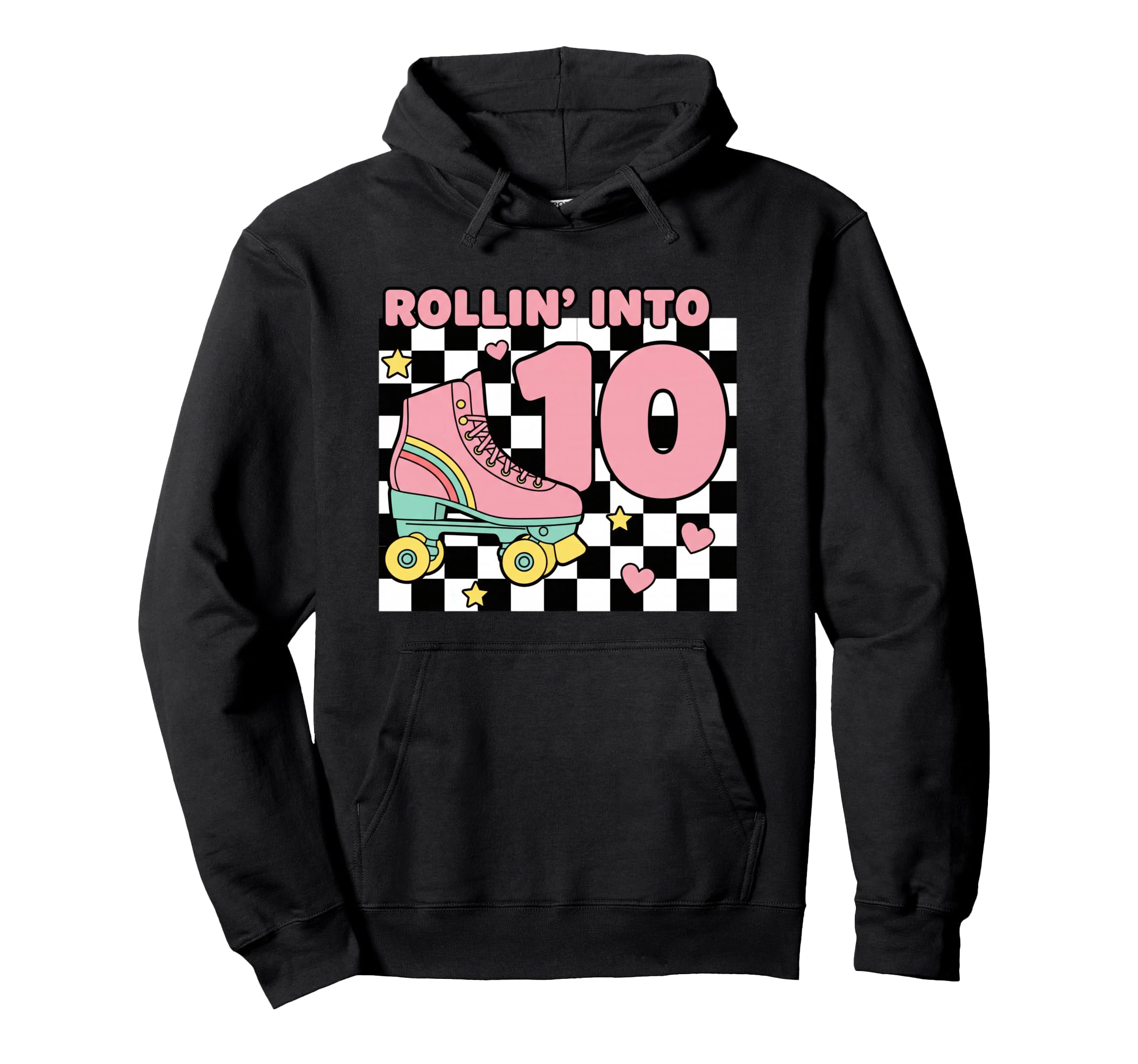 Rollin Into 10 Roller Skate Birthday Hoodie - Minimalist Print Unisex - T-Shirt, Sweatshirt, Hoodie