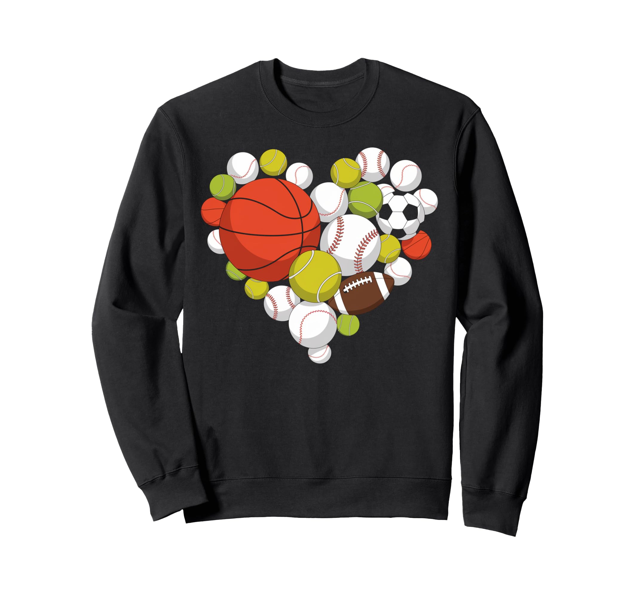 I Love Sports Basketball Football Sweatshirt - Custom Art Print Unisex - T-Shirt, Sweatshirt, Hoodie
