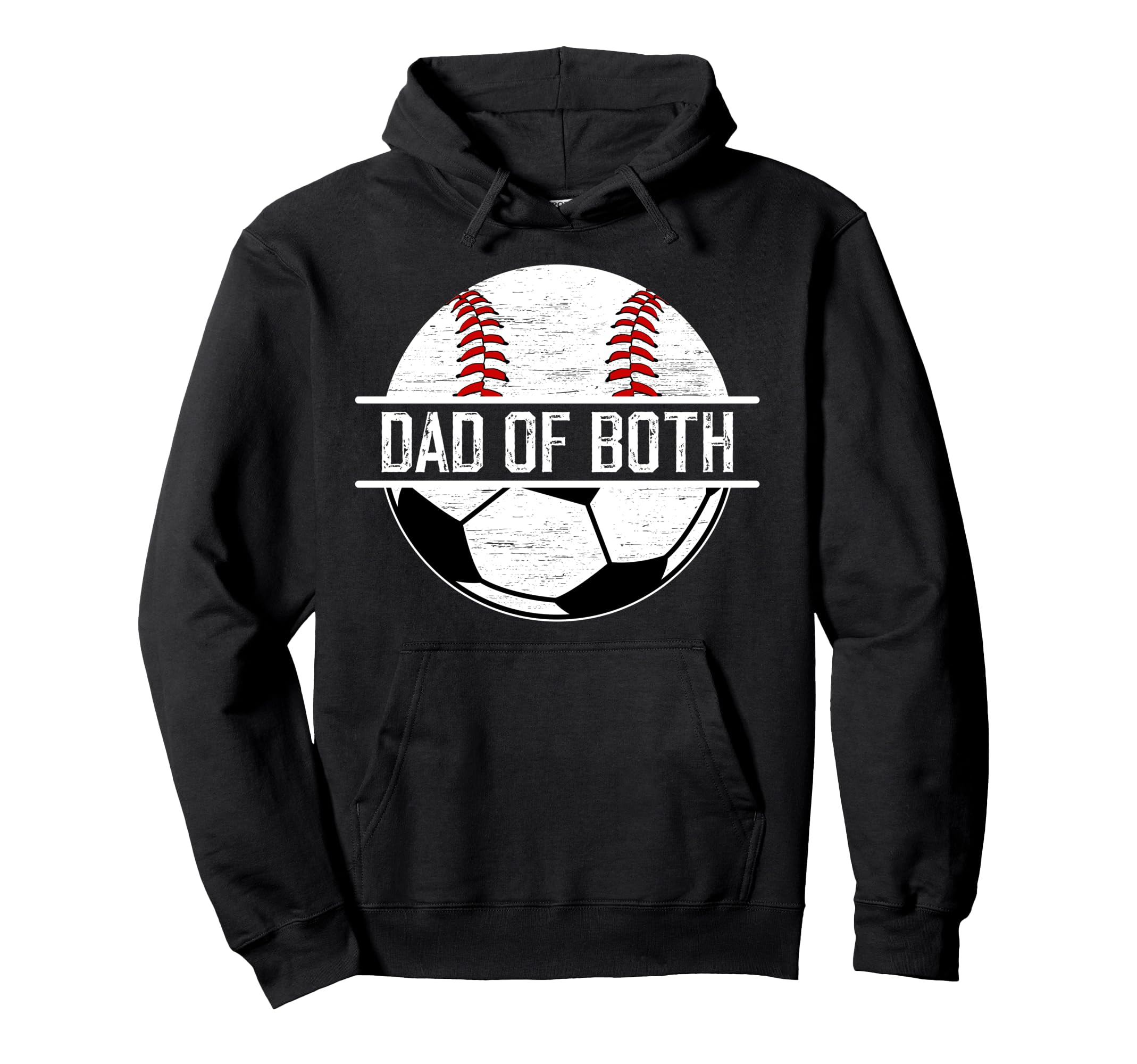 Dad Both Soccer Baseball Dad Ballers Hoodie - Trendy Graphic Unisex - T-Shirt, Sweatshirt, Hoodie