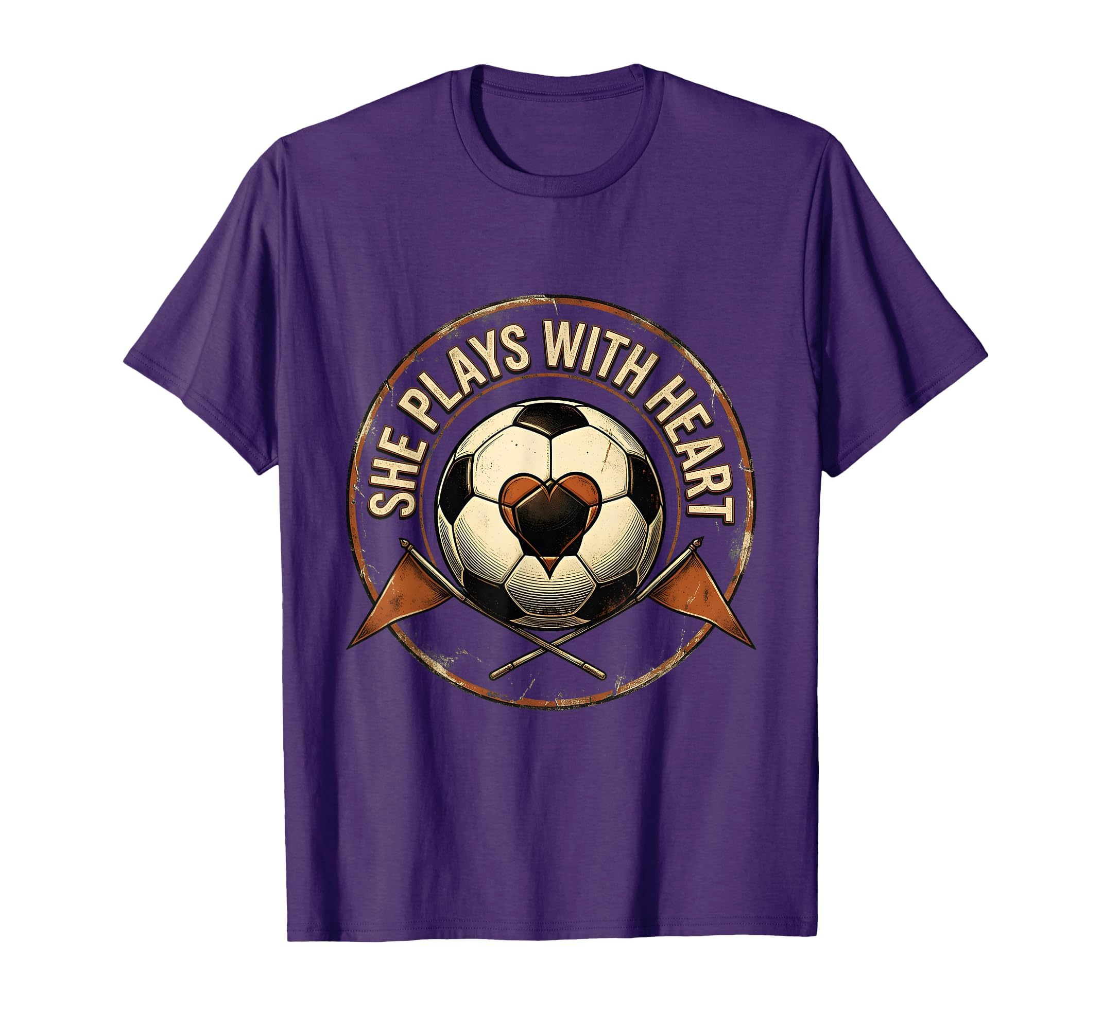 She Plays Heart Soccer T-Shirt - Graphic Print for Adults - T-Shirt, Sweatshirt, Hoodie