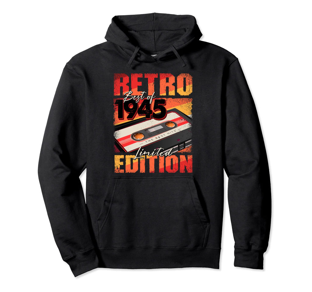 1945 Best 1945 Cassette Tape 77Th Hoodie - Trendy Graphic for Adults - T-Shirt, Sweatshirt, Hoodie
