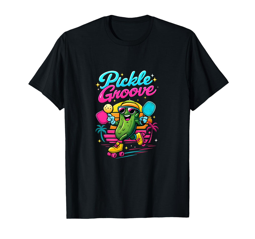 Pickle Groove Pickleball Disco Roller T-Shirt - Graphic Print for Adults - T-Shirt, Sweatshirt, Hoodie