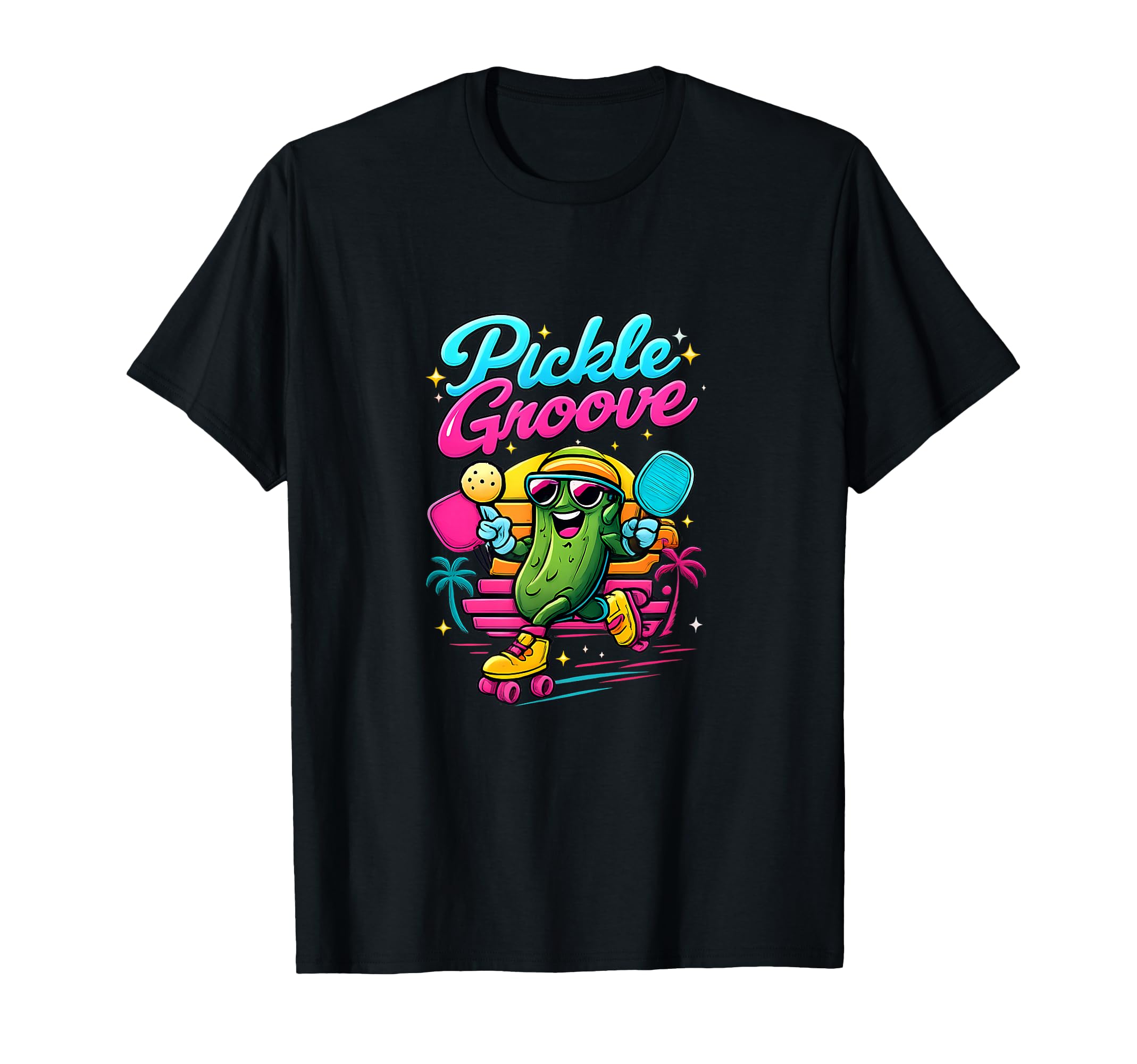 Pickle Groove Pickleball Disco Roller T-Shirt - Graphic Print for Adults - T-Shirt, Sweatshirt, Hoodie