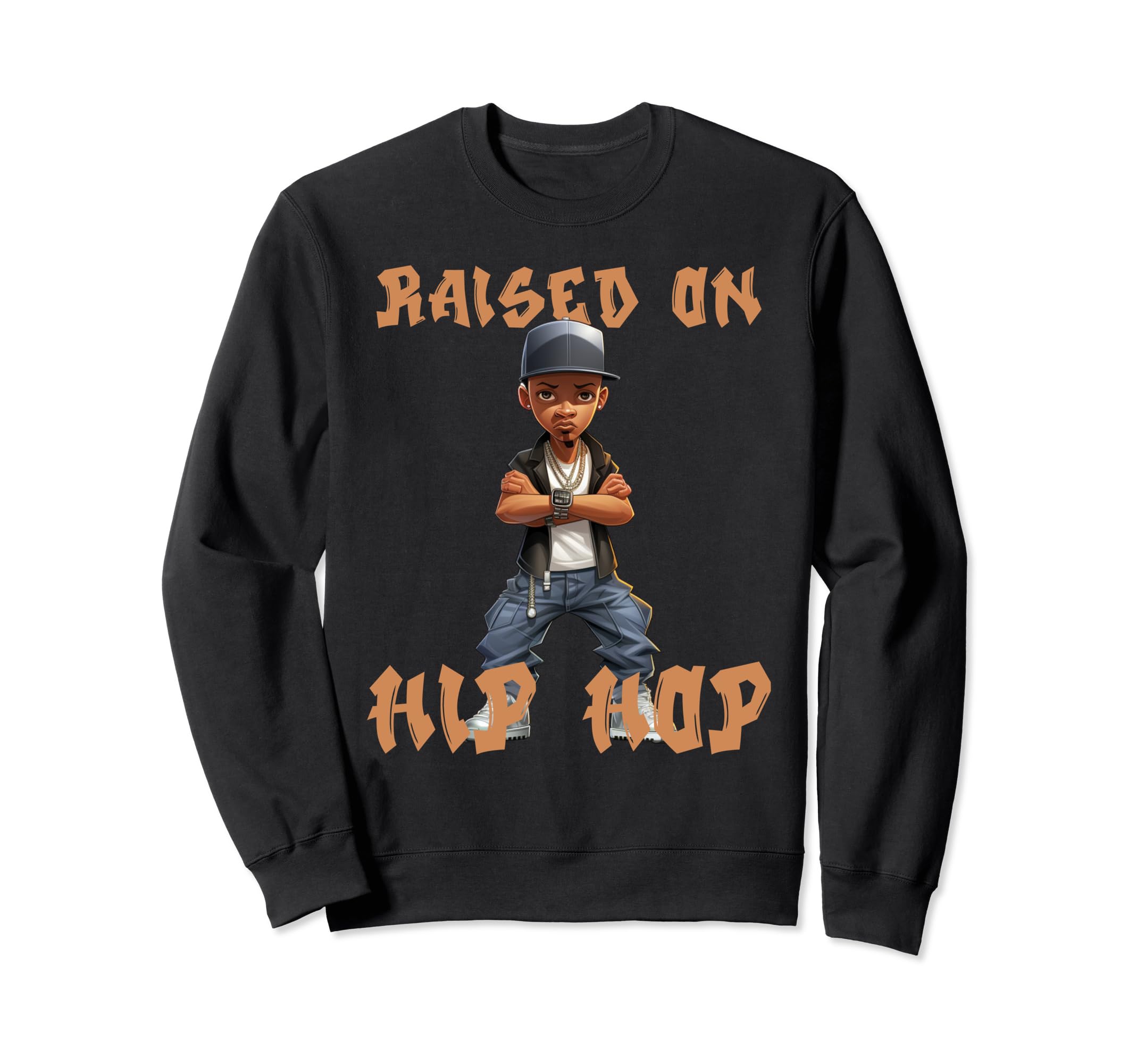Raised Hip Hop Music Old School Sweatshirt - Aesthetic Graphic for Adults - T-Shirt, Sweatshirt, Hoodie