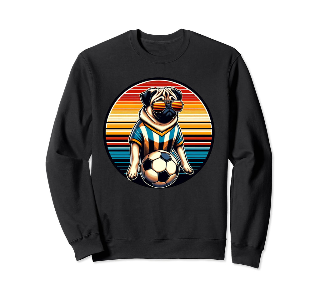 Pug Dog Soccer Player Champion Fan Sweatshirt - Custom Art Print for Adults - T-Shirt, Sweatshirt, Hoodie