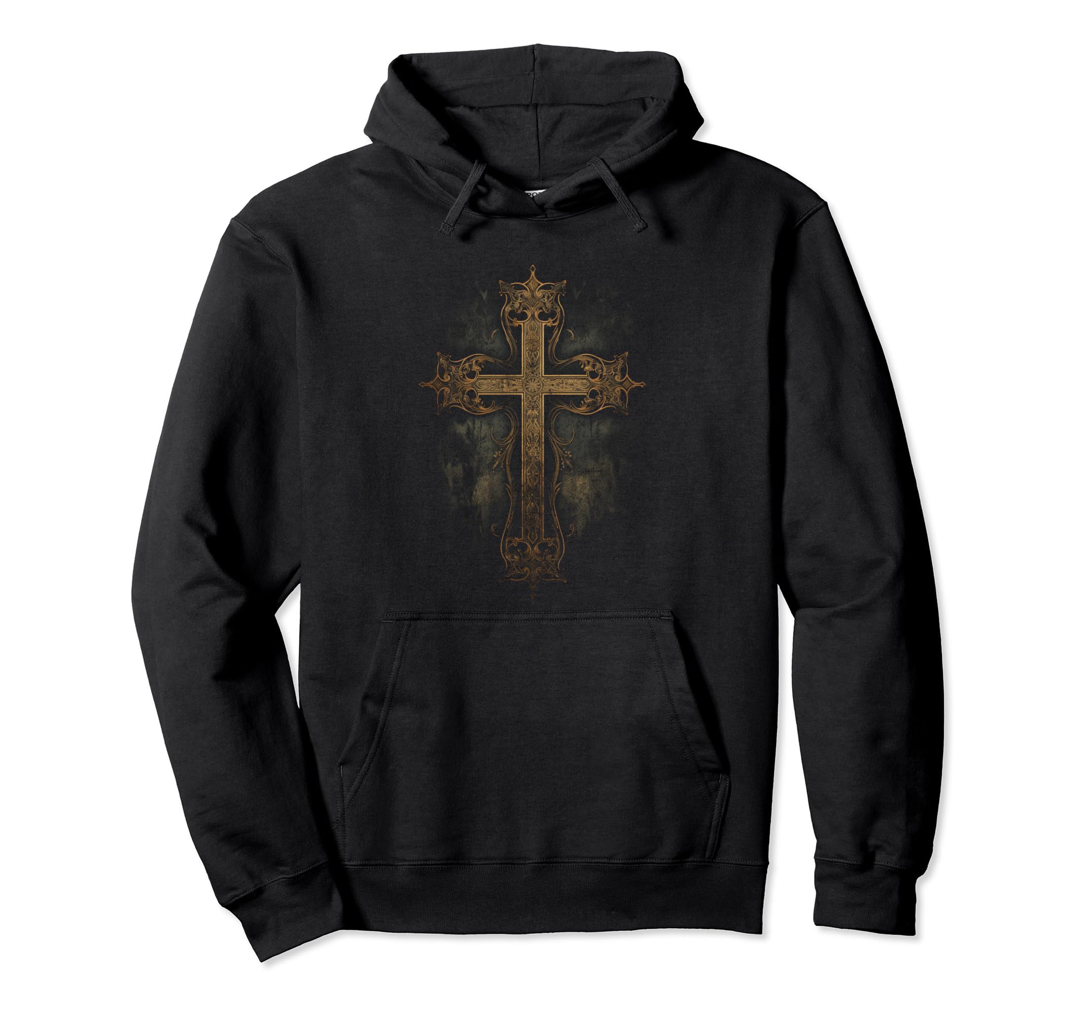 Cross Distressed 90S Goth Grunge Vibes 7 Hoodie - Aesthetic Graphic Unisex - T-Shirt, Sweatshirt, Hoodie
