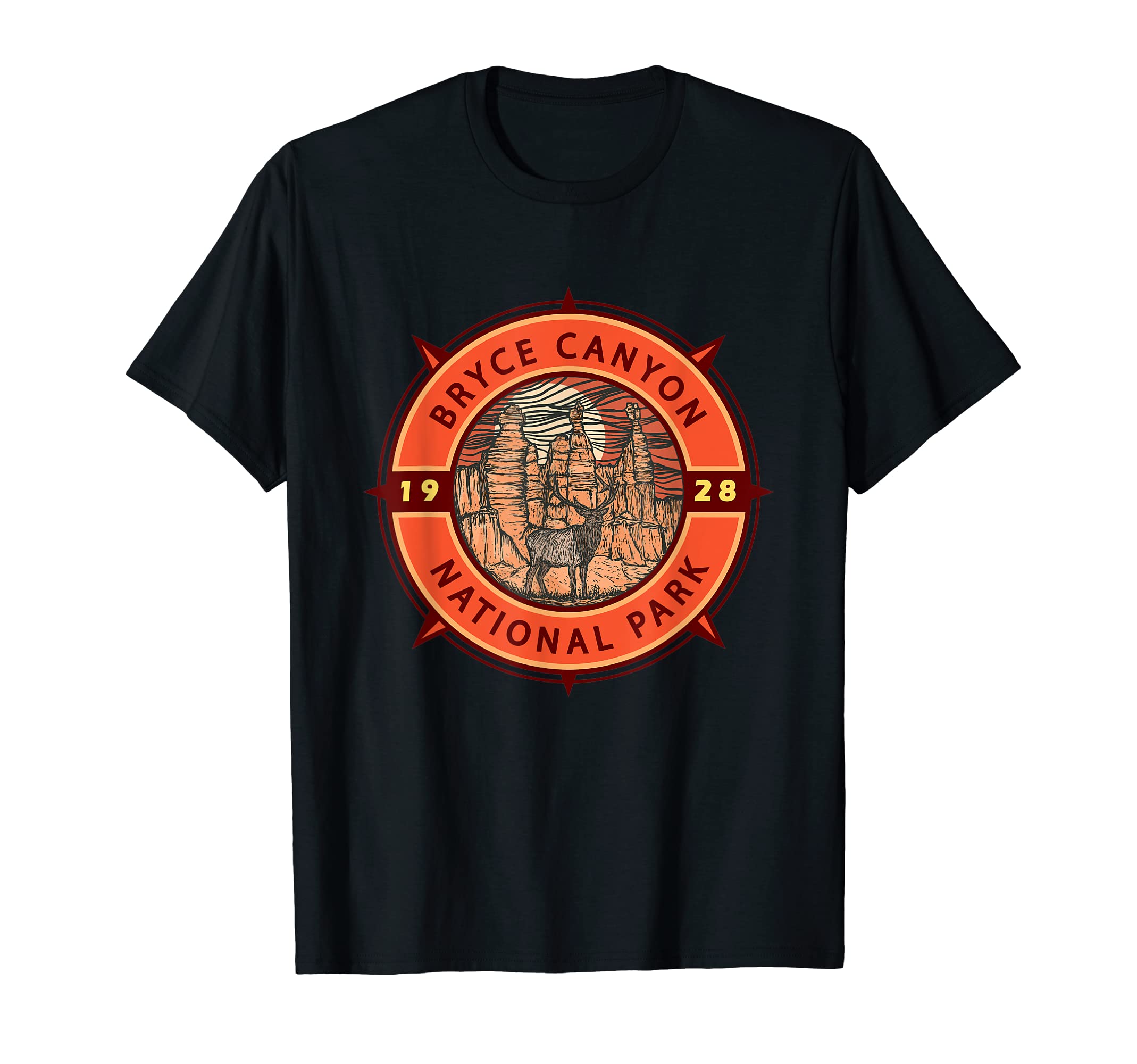 Bryce Canyon National Park Elk Compass T-Shirt - Trendy Graphic Men Women - T-Shirt, Sweatshirt, Hoodie