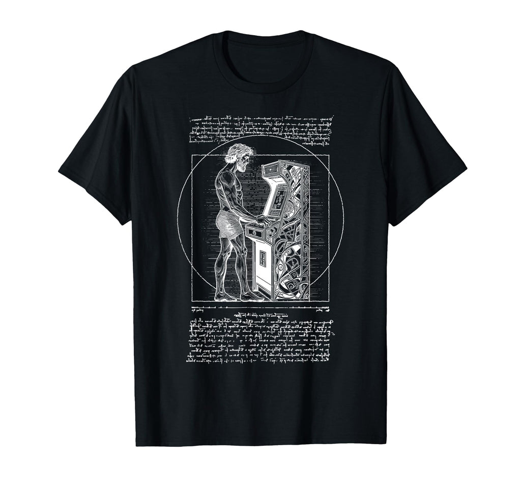 Arcade Gamer Vitruvian Leonardo Da T-Shirt - Fun Novelty Design Men Women - T-Shirt, Sweatshirt, Hoodie