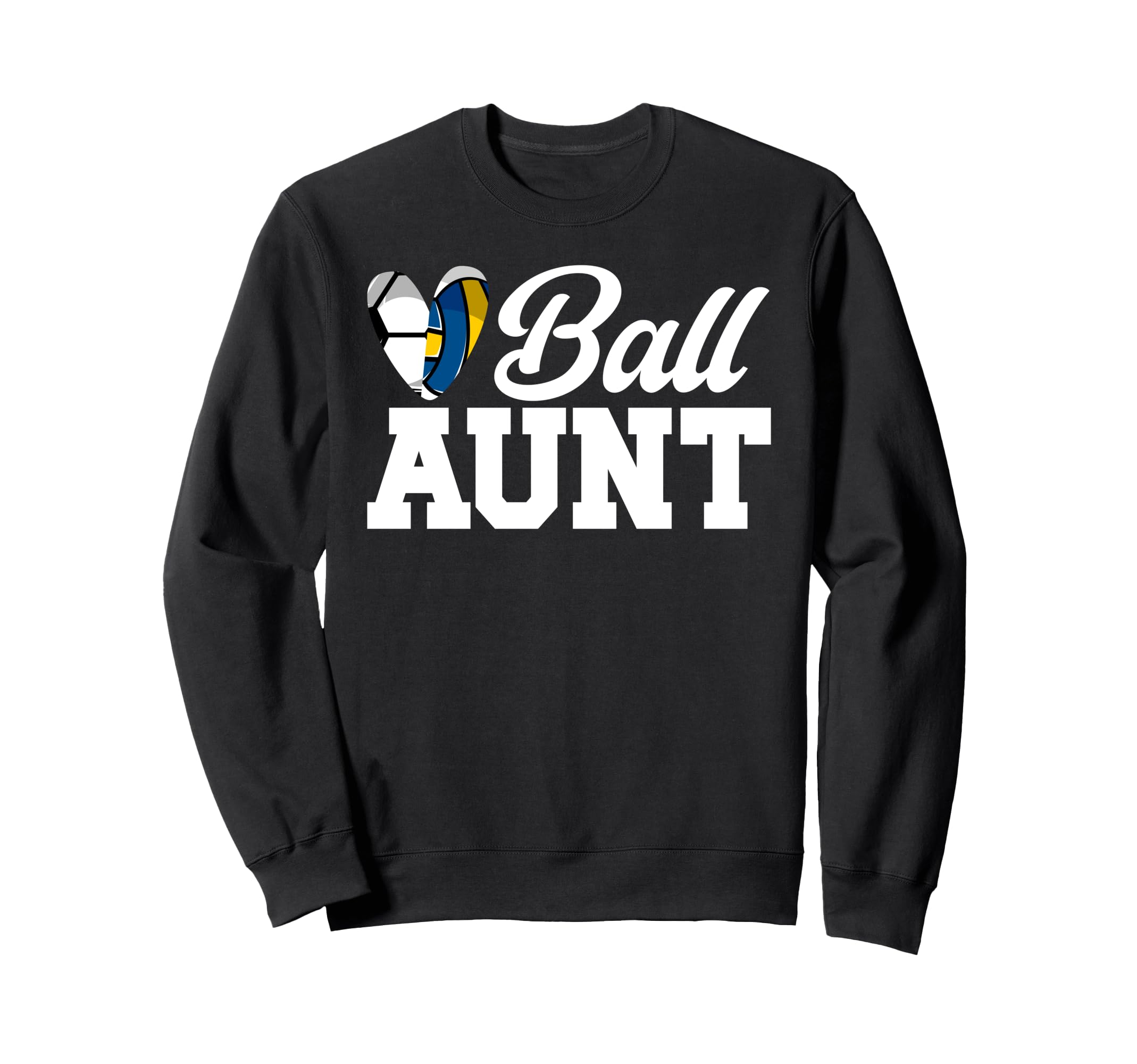 Ball Aunt Heart Volleyball Soccer Sweatshirt - Minimalist Print for Adults - T-Shirt, Sweatshirt, Hoodie