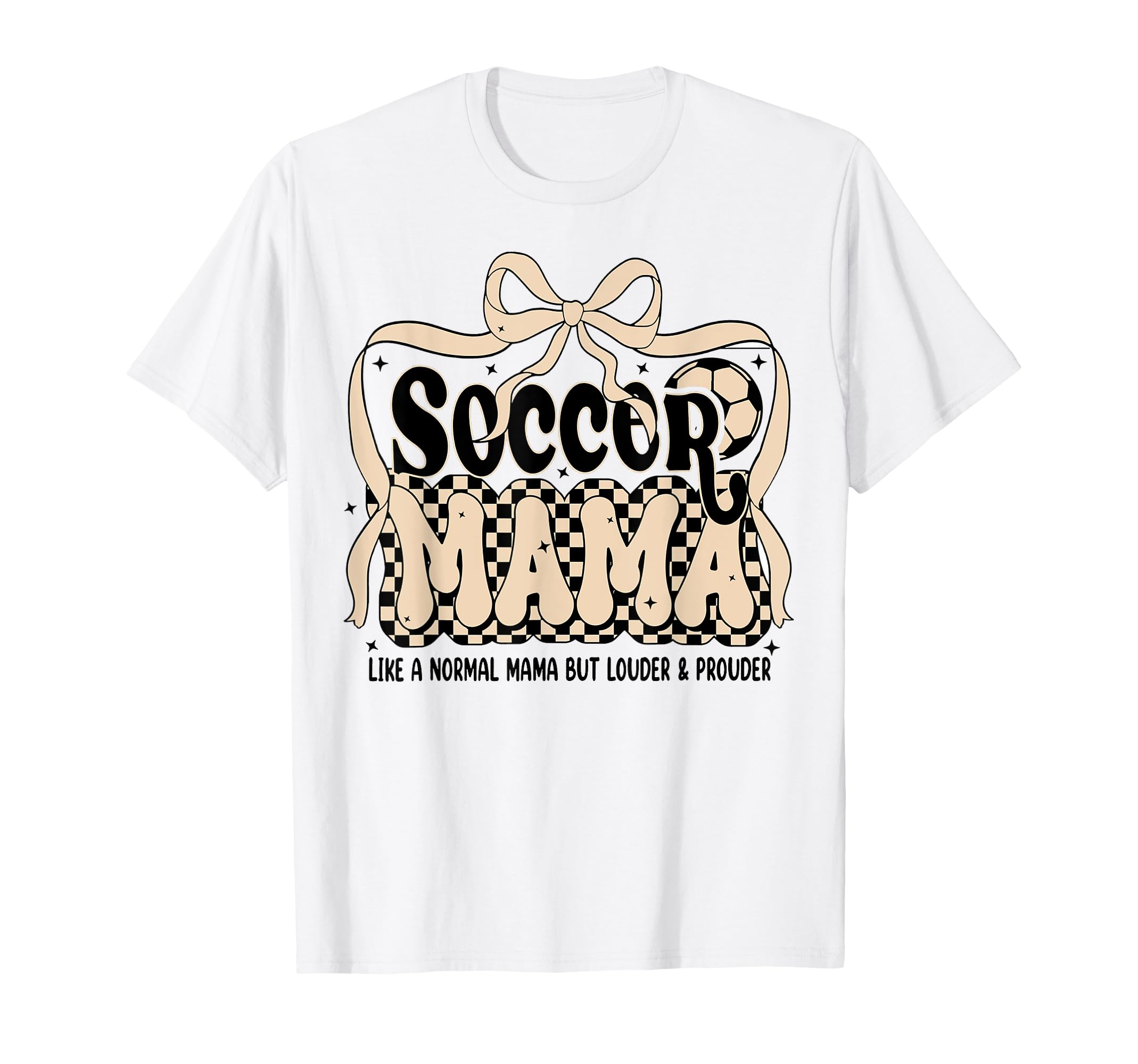 Soccer Mama Coquette Checkered Mom T-Shirt - Streetwear Style for Adults - T-Shirt, Sweatshirt, Hoodie