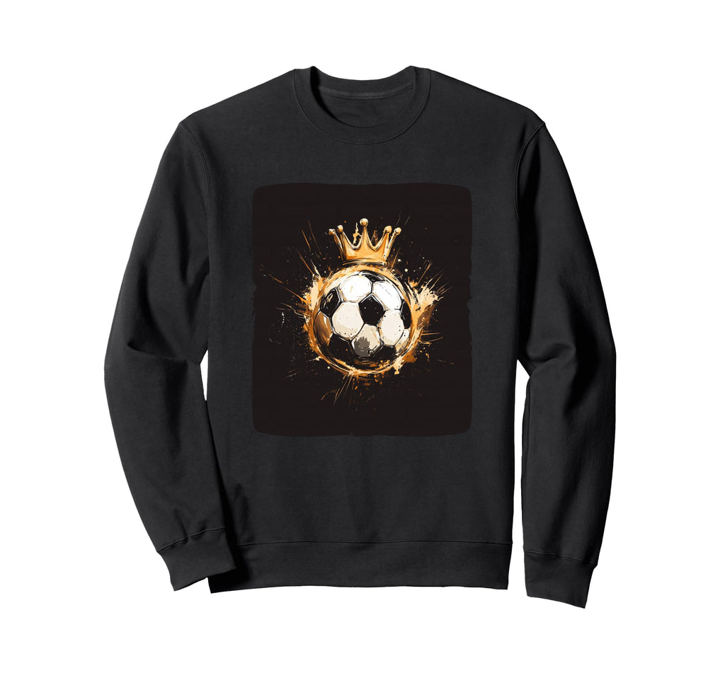 Nice Soccer Ball Golden Crown And Sweatshirt - Casual Everyday Wear Unisex - T-Shirt, Sweatshirt, Hoodie