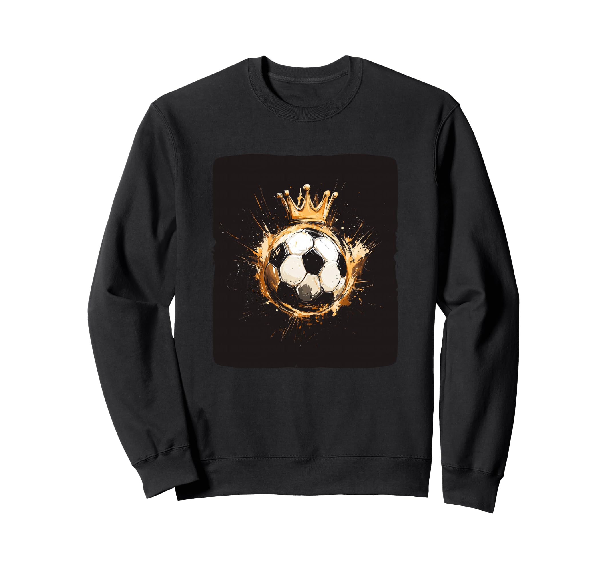 Nice Soccer Ball Golden Crown And Sweatshirt - Casual Everyday Wear Unisex - T-Shirt, Sweatshirt, Hoodie