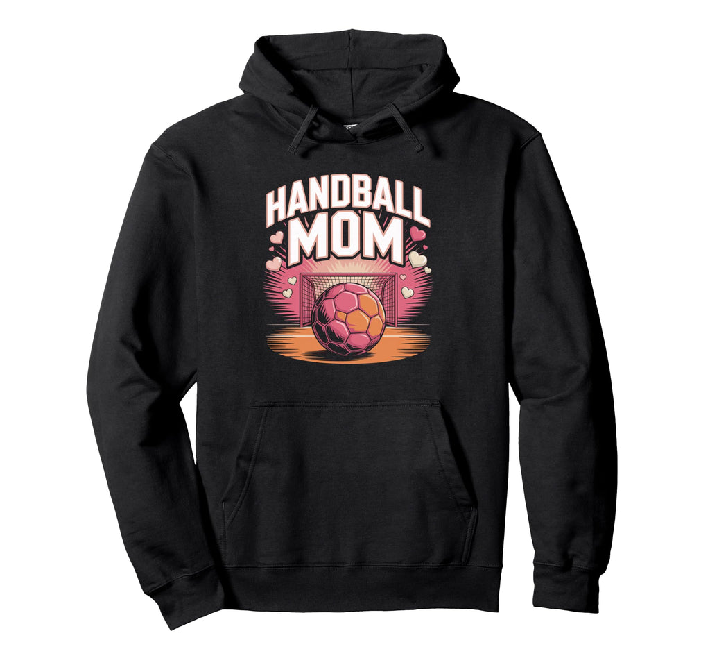 Handball Mom Heart Goalkeeper Court Pride Hoodie - Graphic Print Unisex - T-Shirt, Sweatshirt, Hoodie