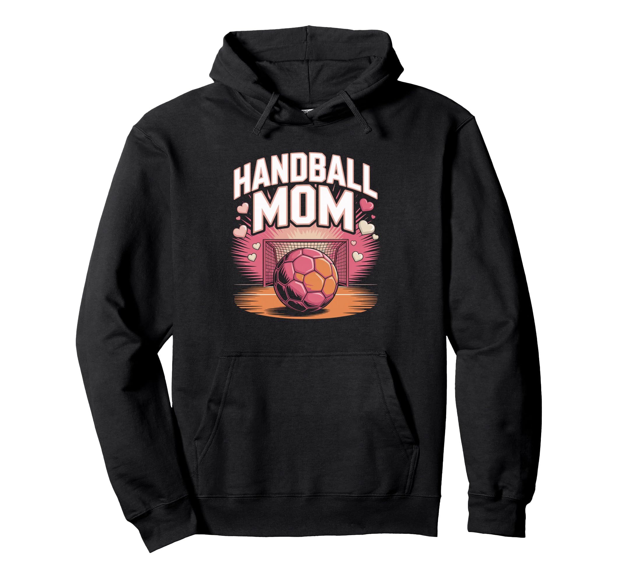 Handball Mom Heart Goalkeeper Court Pride Hoodie - Graphic Print Unisex - T-Shirt, Sweatshirt, Hoodie