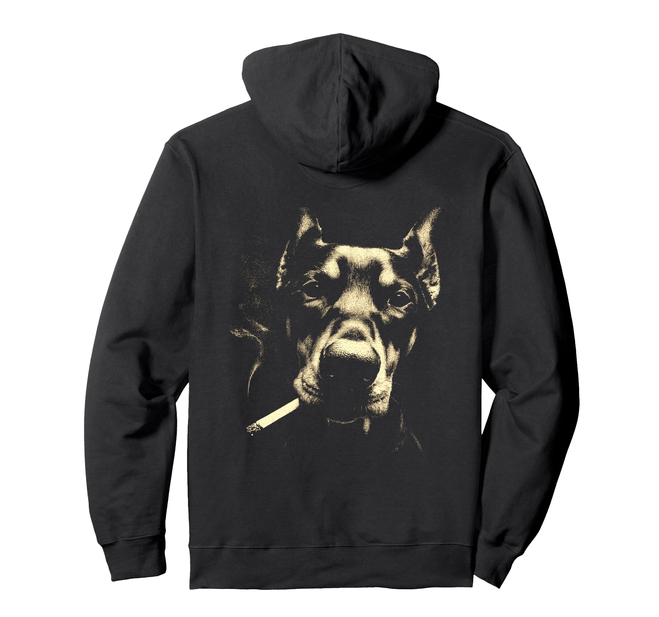 Doberman Smoking Cigarette Grunge Meme Hoodie - Custom Art Print Men Women - T-Shirt, Sweatshirt, Hoodie