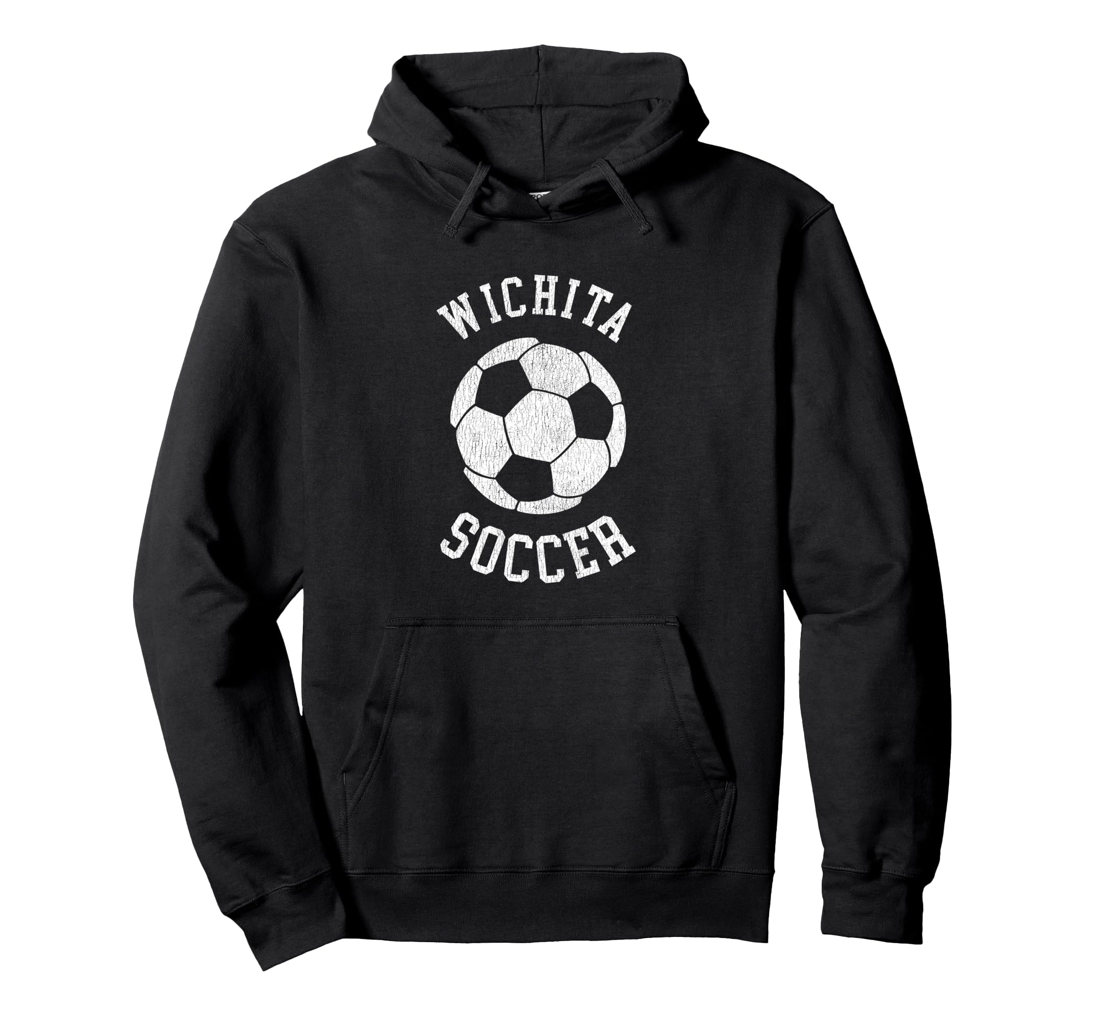 Wichita Soccer Distressed 90S Hoodie - Casual Everyday Wear Unisex - T-Shirt, Sweatshirt, Hoodie