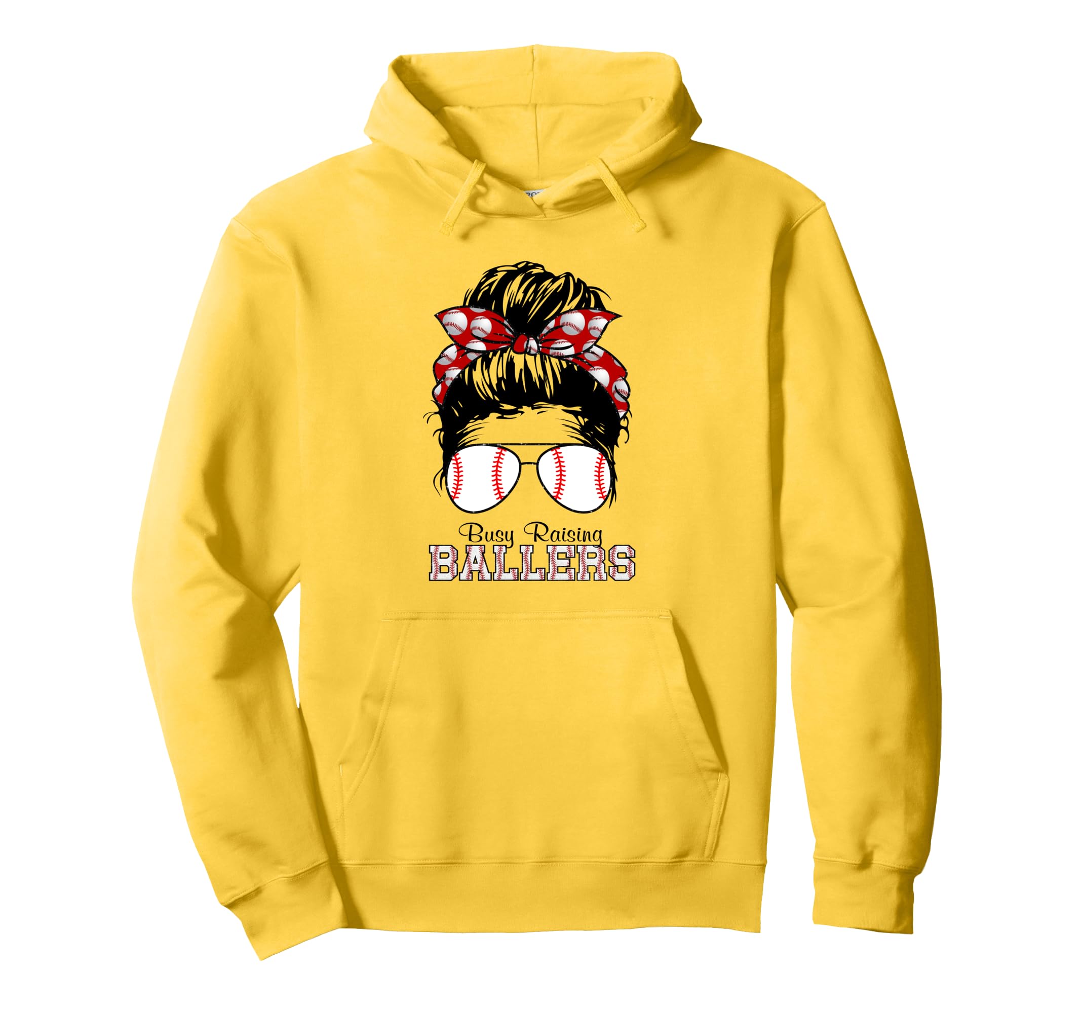 Busy Raising Ballers Messy Bun Funny Hoodie - Custom Art Print Men Women - T-Shirt, Sweatshirt, Hoodie