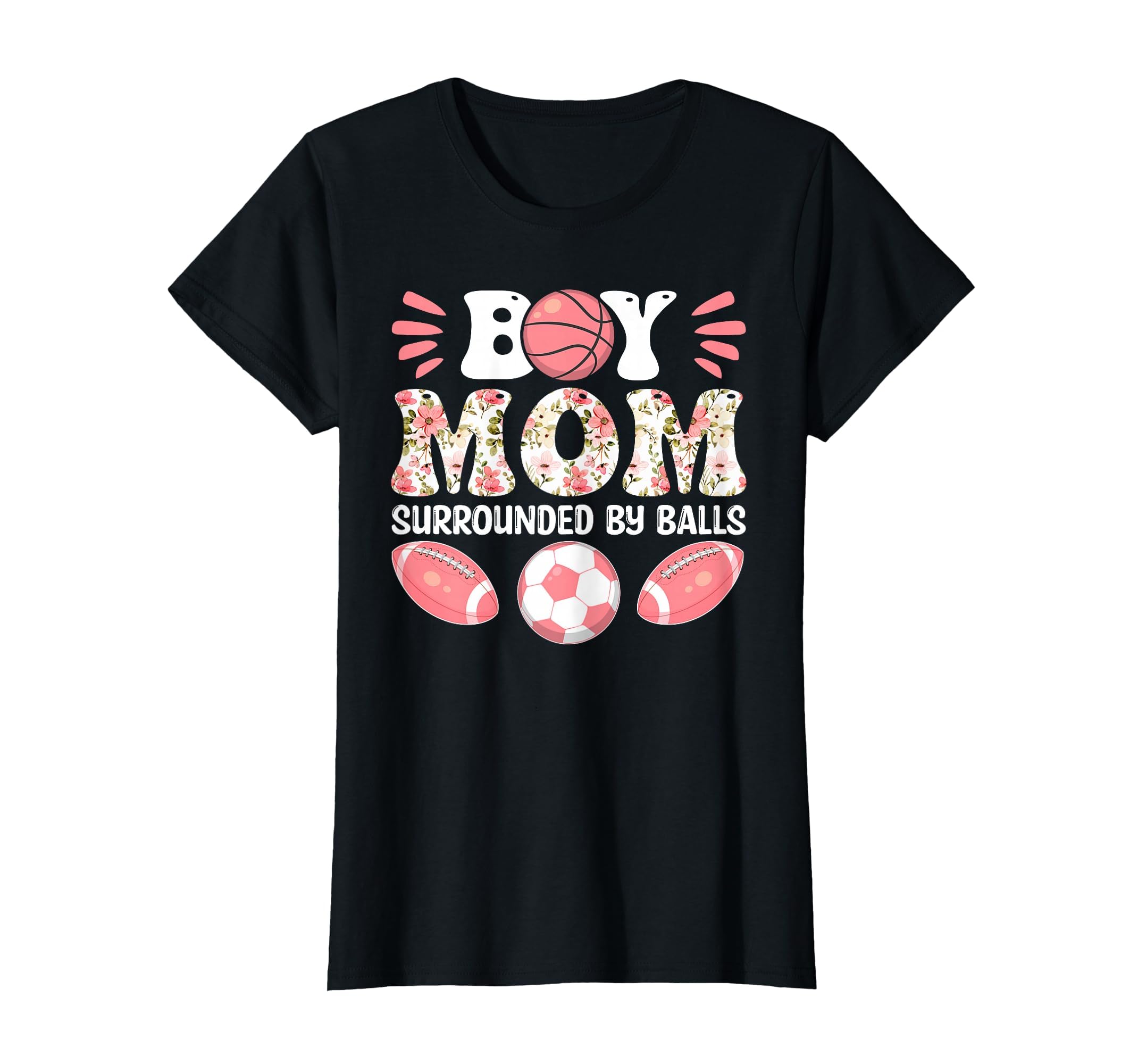 Mom Surrounded Balls Happy Mothers T-Shirt - Aesthetic Graphic for Adults - T-Shirt, Sweatshirt, Hoodie