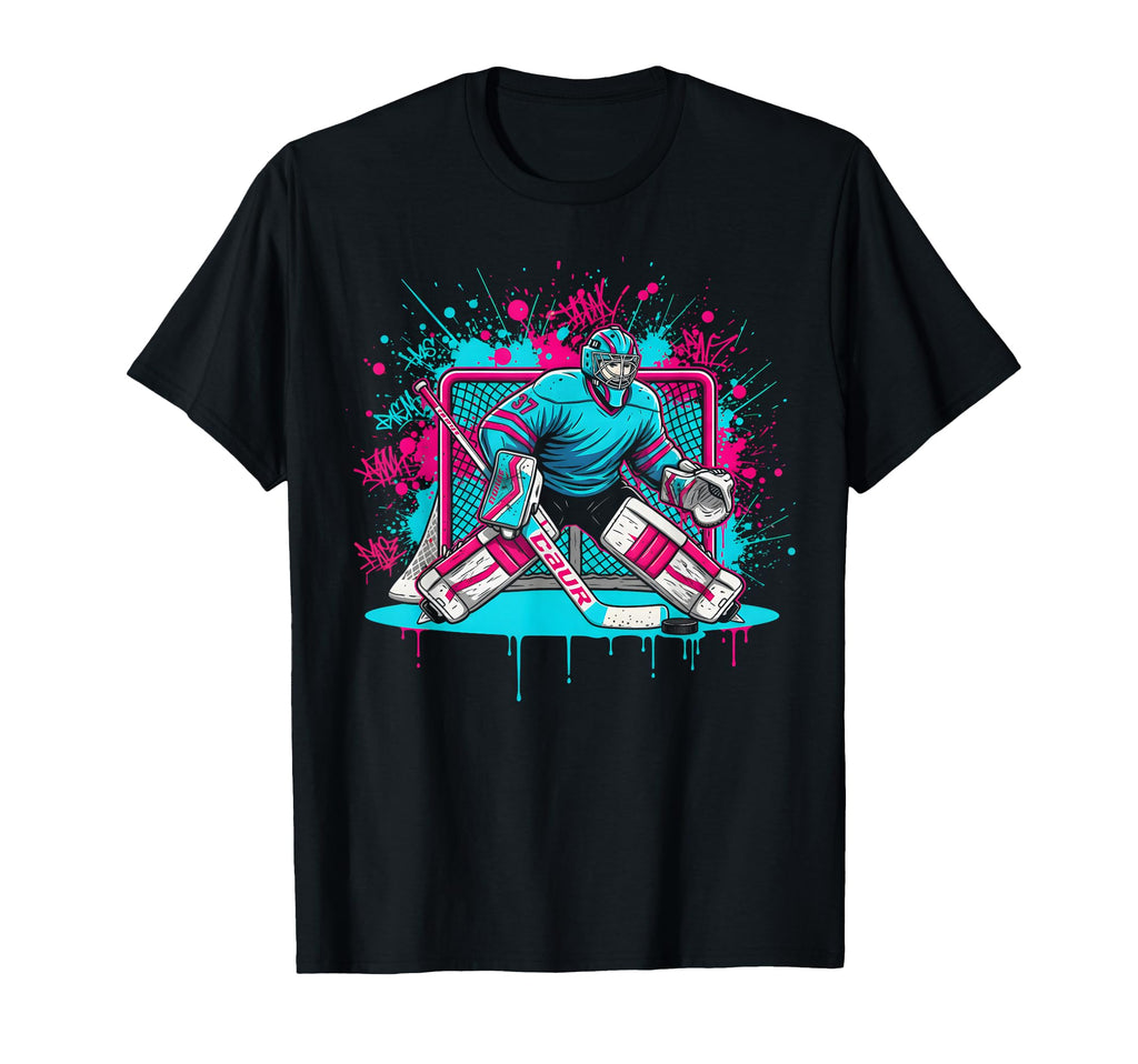 Ice Hockey Goalie Ice Cream Drip Hockey T-Shirt - Novelty Apparel Unisex - T-Shirt, Sweatshirt, Hoodie